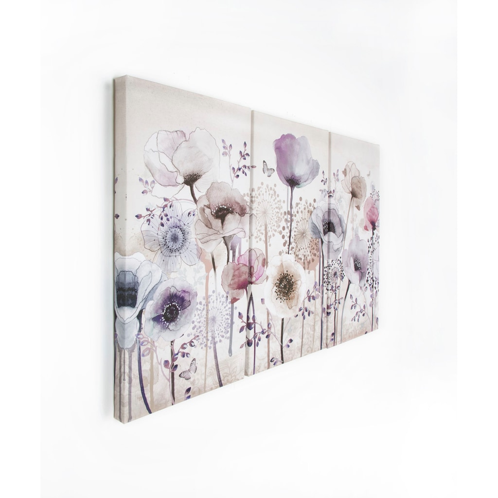 Art for the home Leinwandbild »Classic Poppy«, Blumen, (Set, 3 St.)