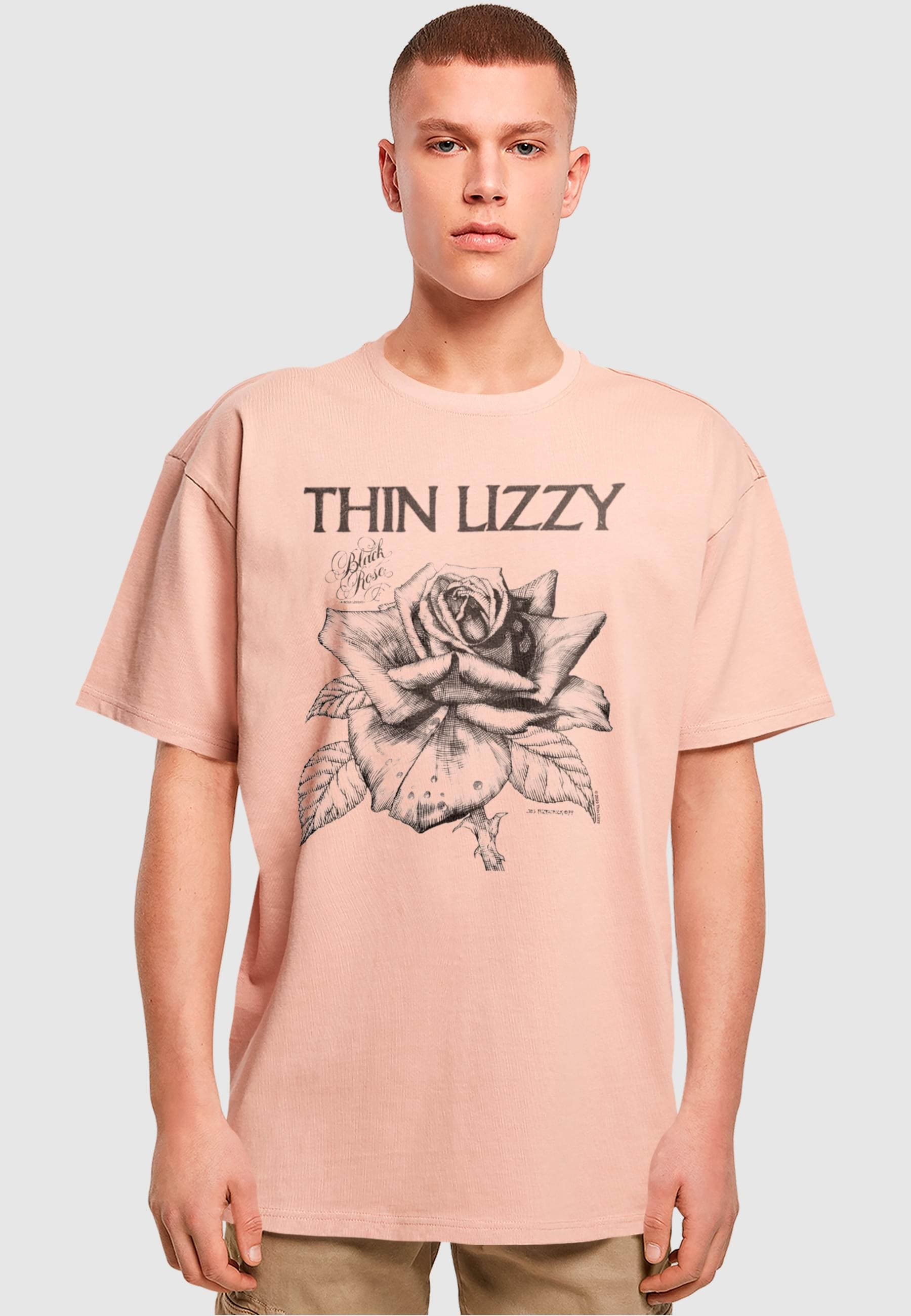 Merchcode T-Shirt »Merchcode Herren Thin Lizzy - Rose Logo Heavy Oversize Tee«, (1 tlg.)