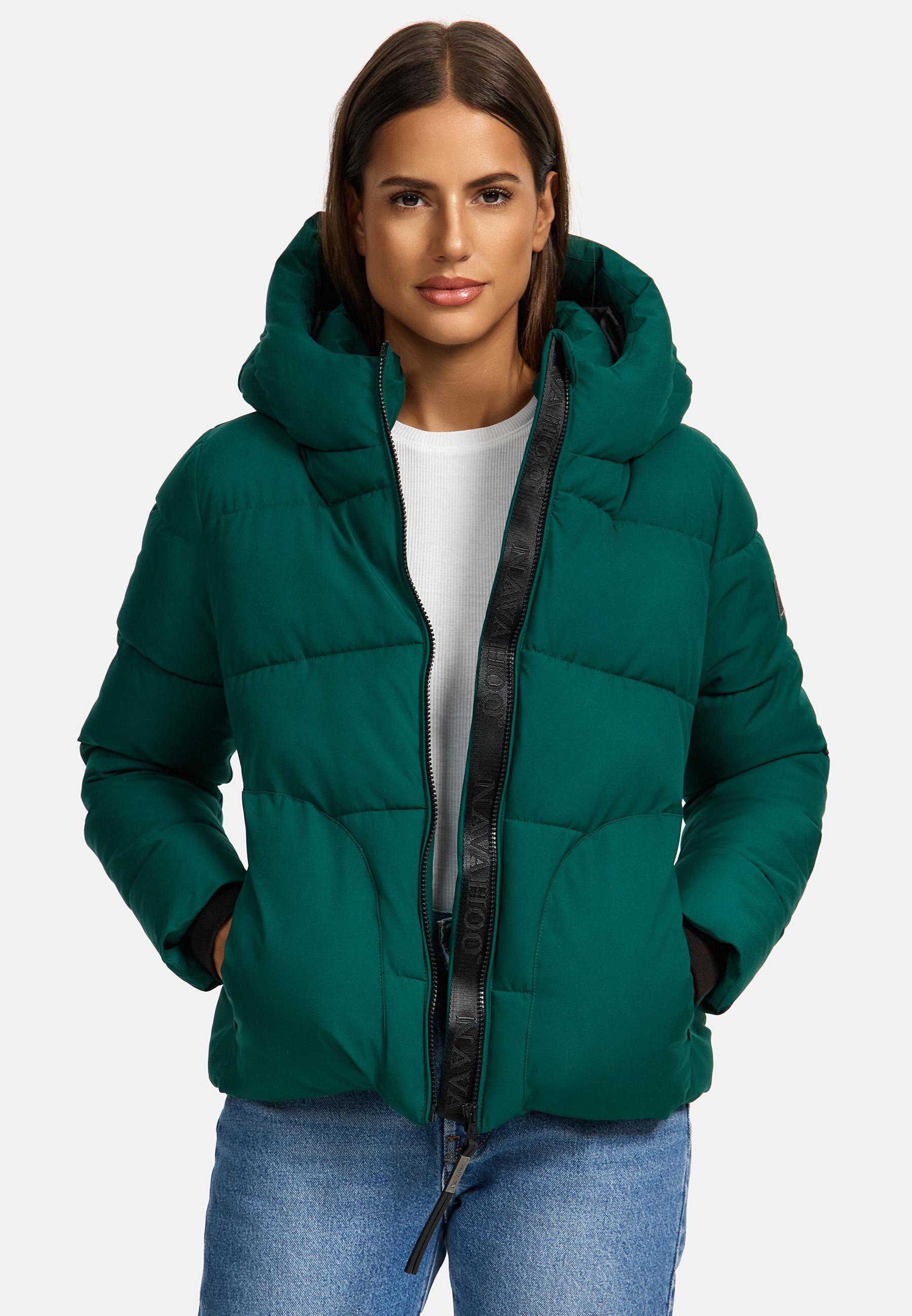Navahoo Steppjacke »Lachperle XIV«, mit Kapuze, Kurze gesteppte Damen Winterjacke mit hohem Kragen und Kapuze