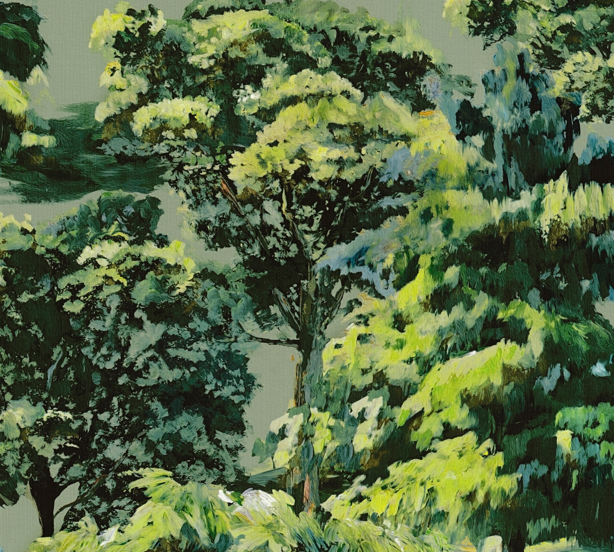 A.S. Création Vliestapete »Pintwalls III Waldlandschaft Gemälde« Kunst strukturiert Natur-inspirierte impressionistische Baumtapete für den Wohnraum