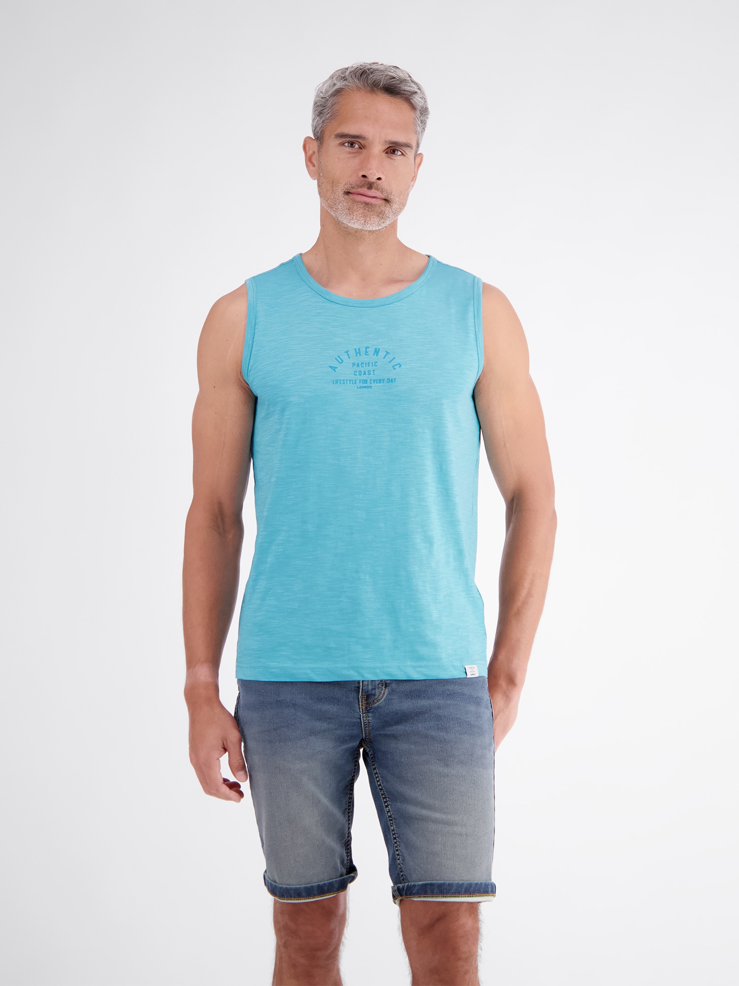 LERROS Muskelshirt "Luftiges Tanktop aus Baumwolle mit trendigem Slogan-Print"