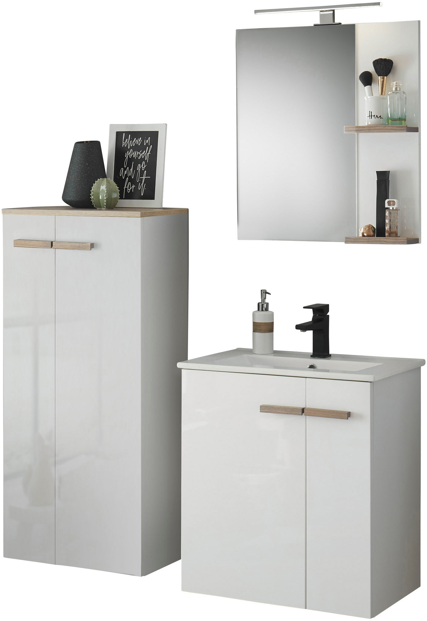 PLACES OF STYLE Badmöbel-Set "SOLiD, Badmöbel-Set, Bad im modernen Design, günstig online kaufen