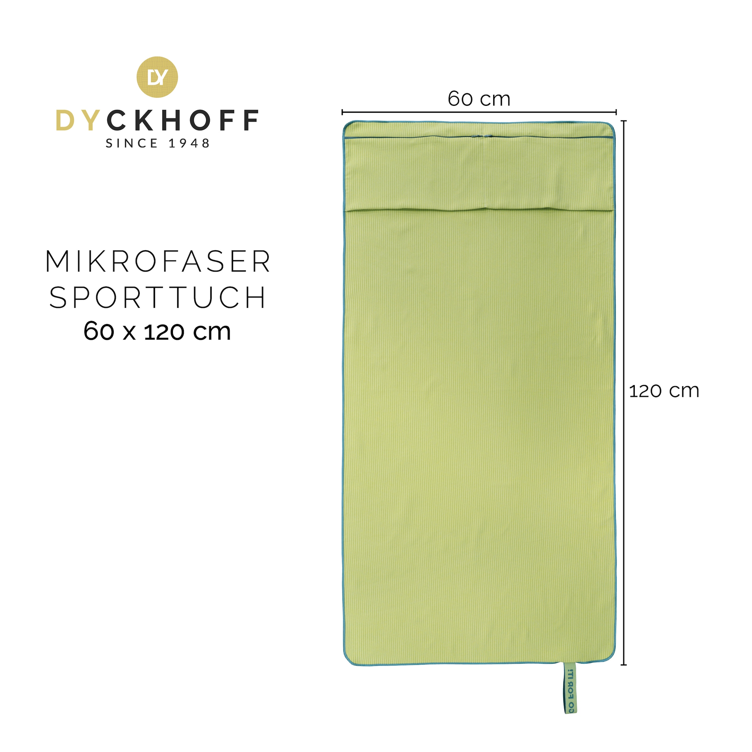 Dyckhoff Handtuch »Mikrofaser Sporttuch Struktur« Mit Überstülpkapuze, Schnelltrocknend, Leicht, Reißverschlusstasche