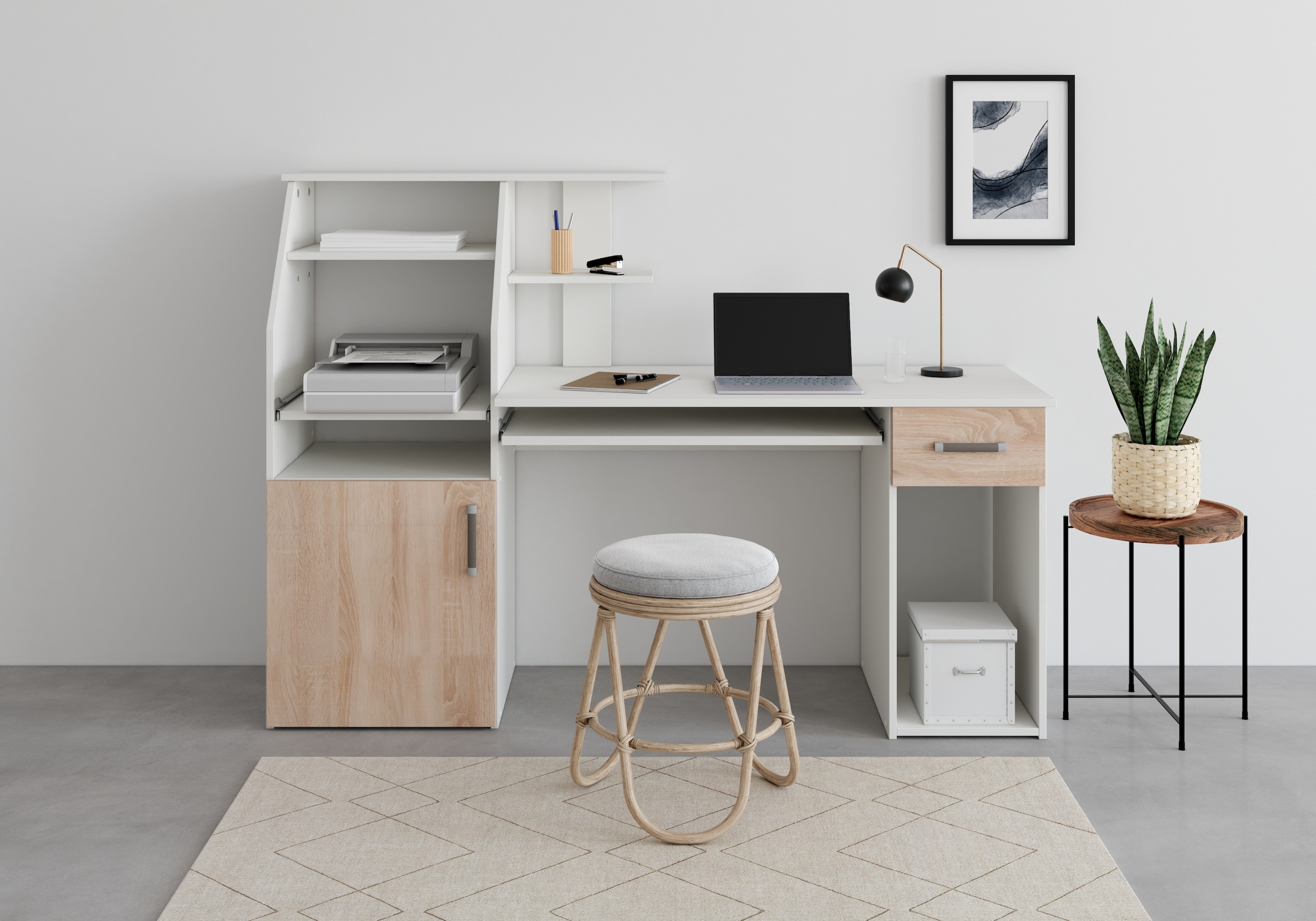 VOGL Möbelfabrik Schreibtisch "Don", mit Tastatur- & Druckerauszug, Breite günstig online kaufen