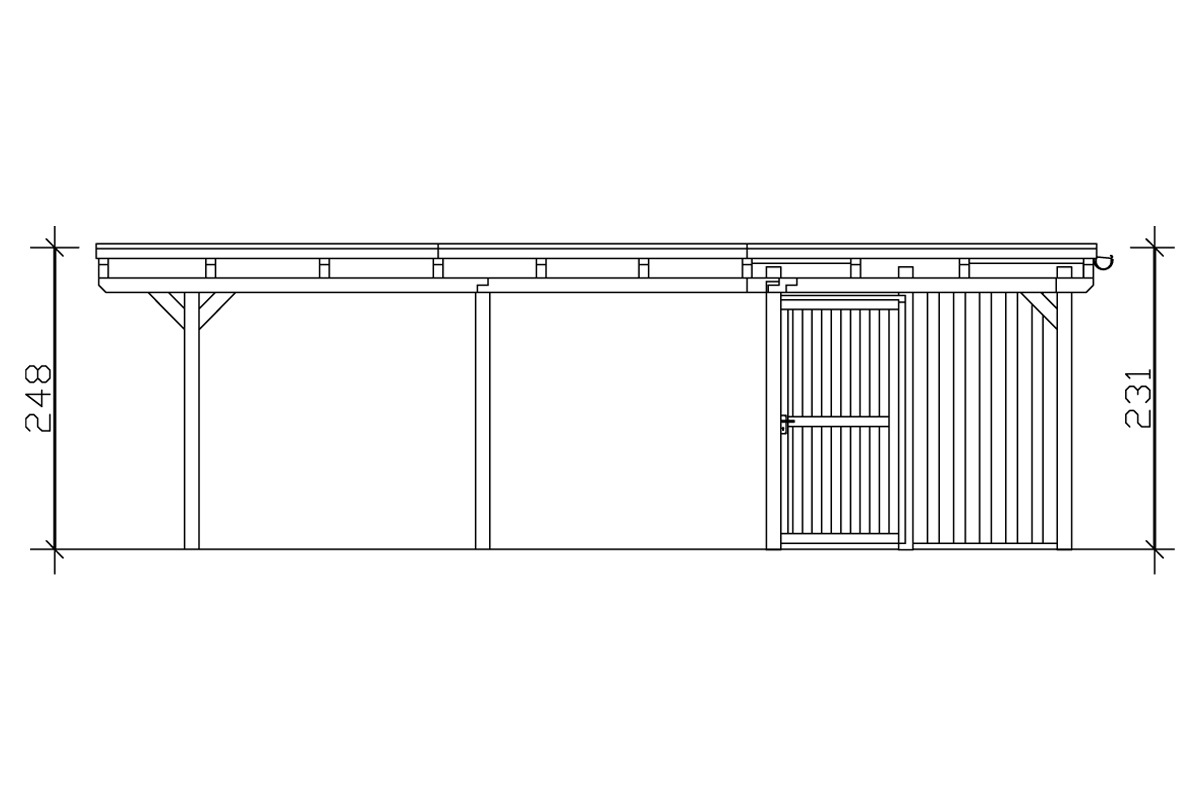 Skanholz Doppelcarport »Emsland«, Leimholz-Nordisches Fichtenholz, 550 cm, weiß