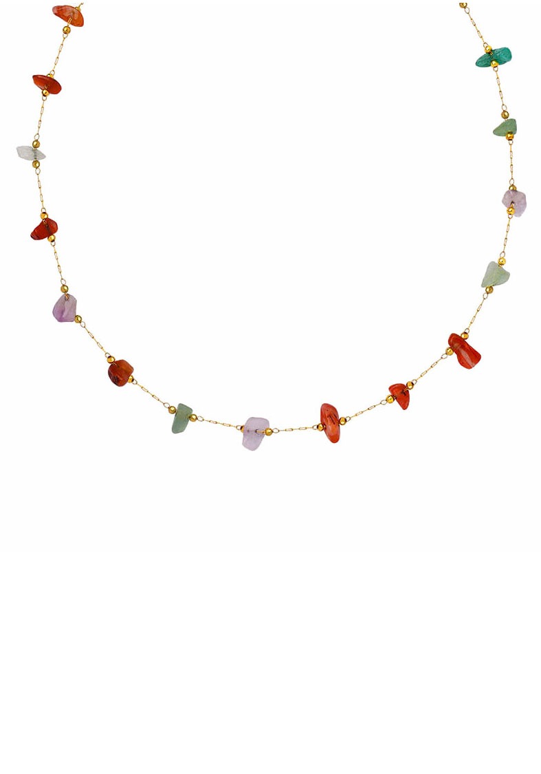 Firetti Collier »Schmuck Geschenk Halsschmuck Halskette Edelstein Farbstein«, mit Edelsteinen