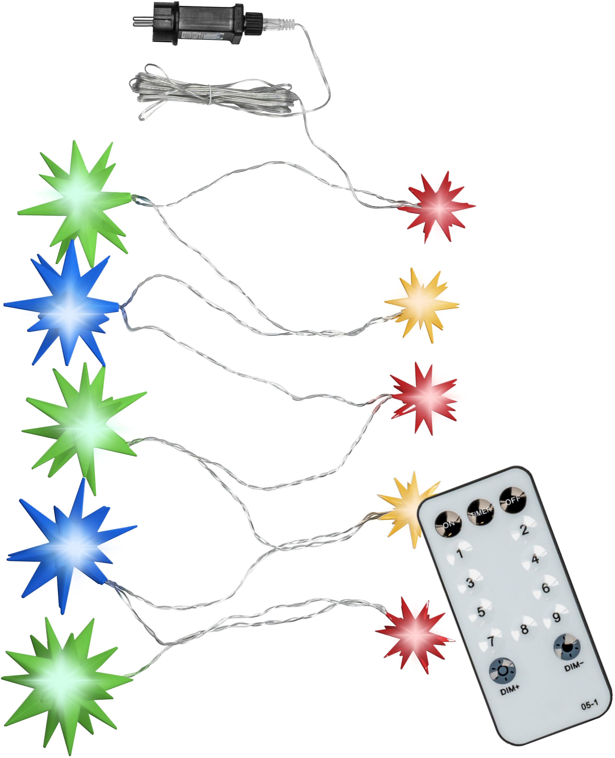 my home LED-Lichterkette »Belya« 10 Stk.-flammig mit Fernbedienung, einfache Änderung der Funktionen, warmweiß