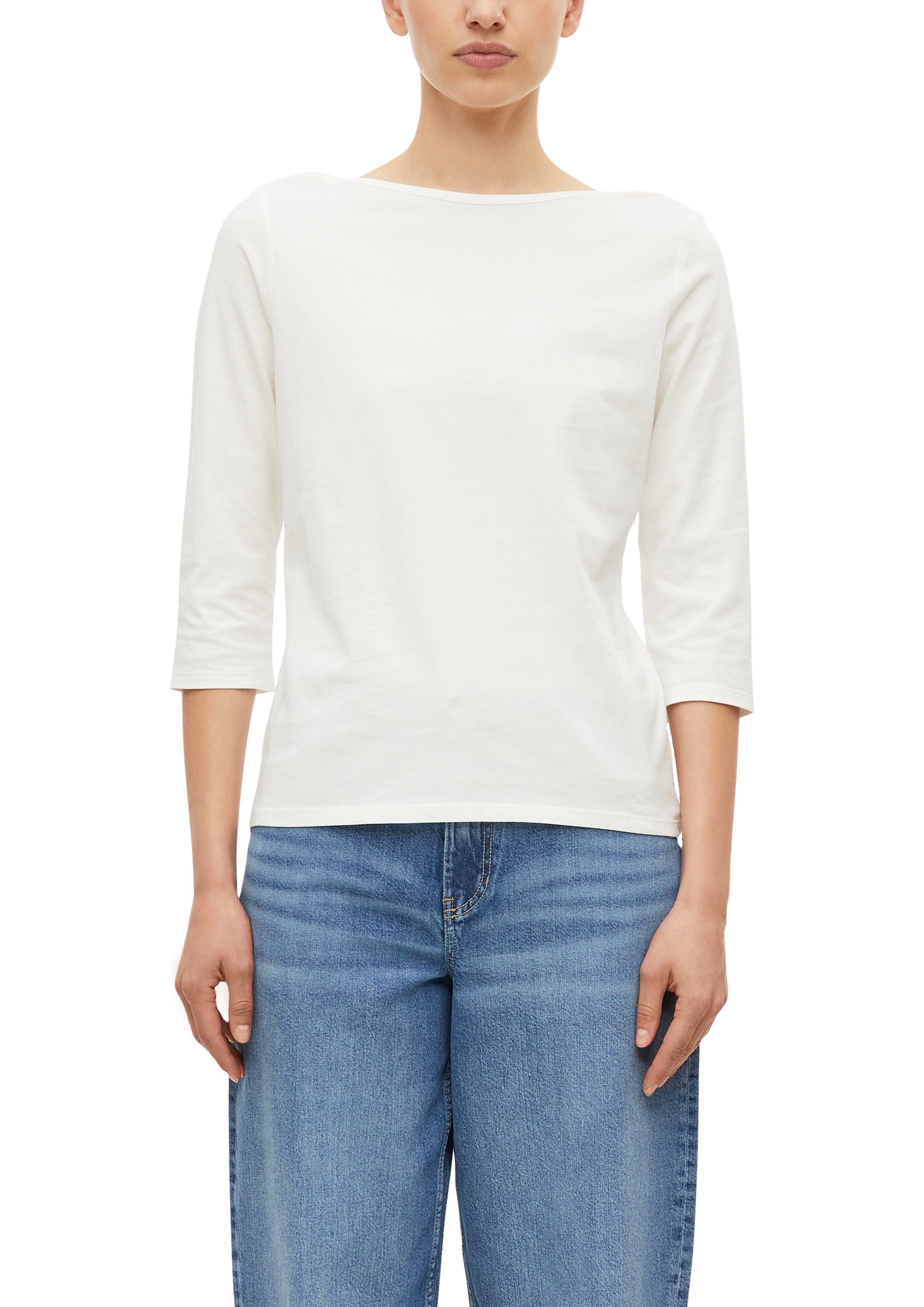 s.Oliver 3/4-Arm-Shirt mit U-Boot-Ausschnitt / Baumwolle