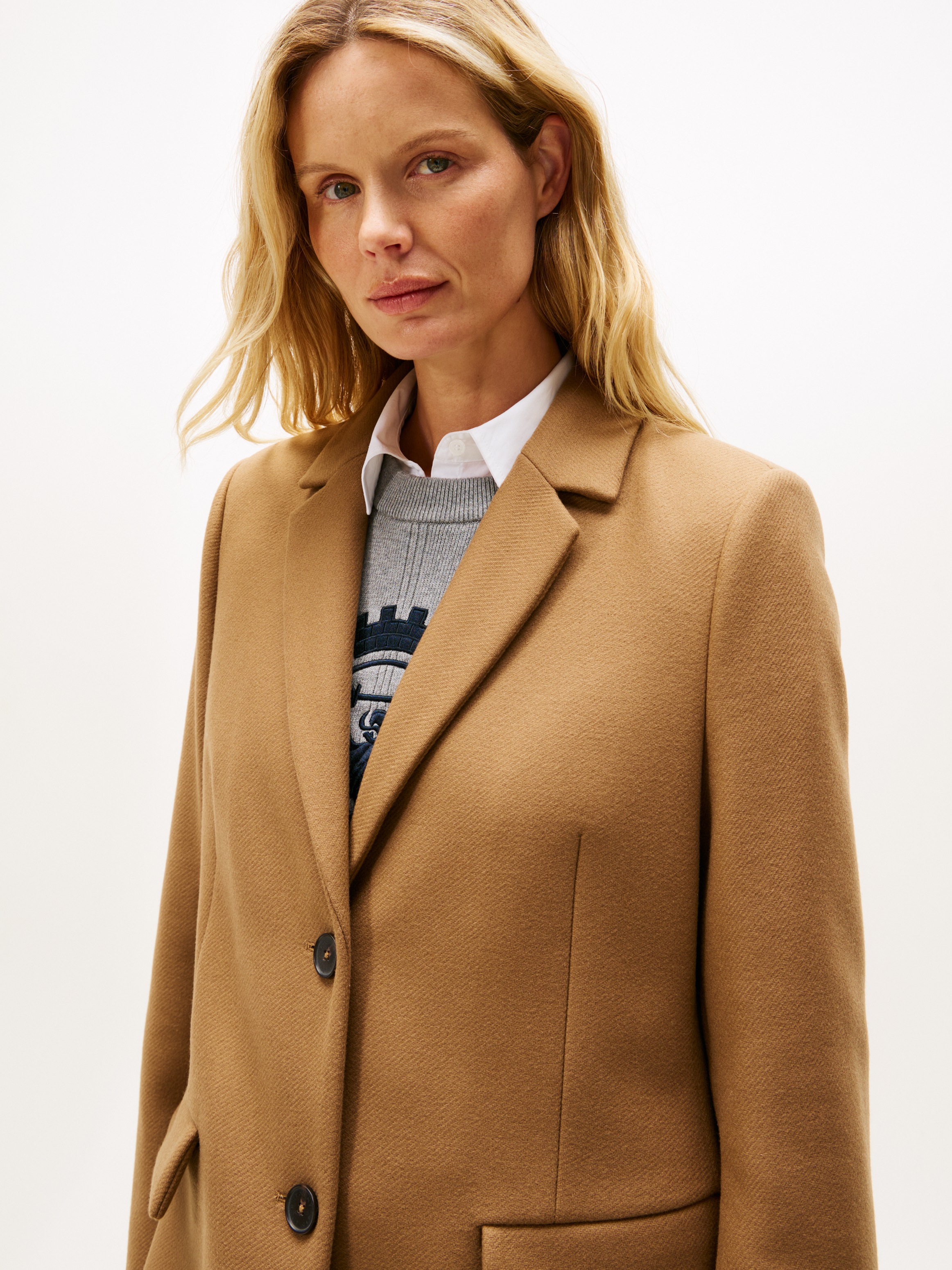 Thumbnail - Tommy Hilfiger Langmantel "CLASSIC SB WOOL REG COAT" mit Wolle und Kaschmiranteil