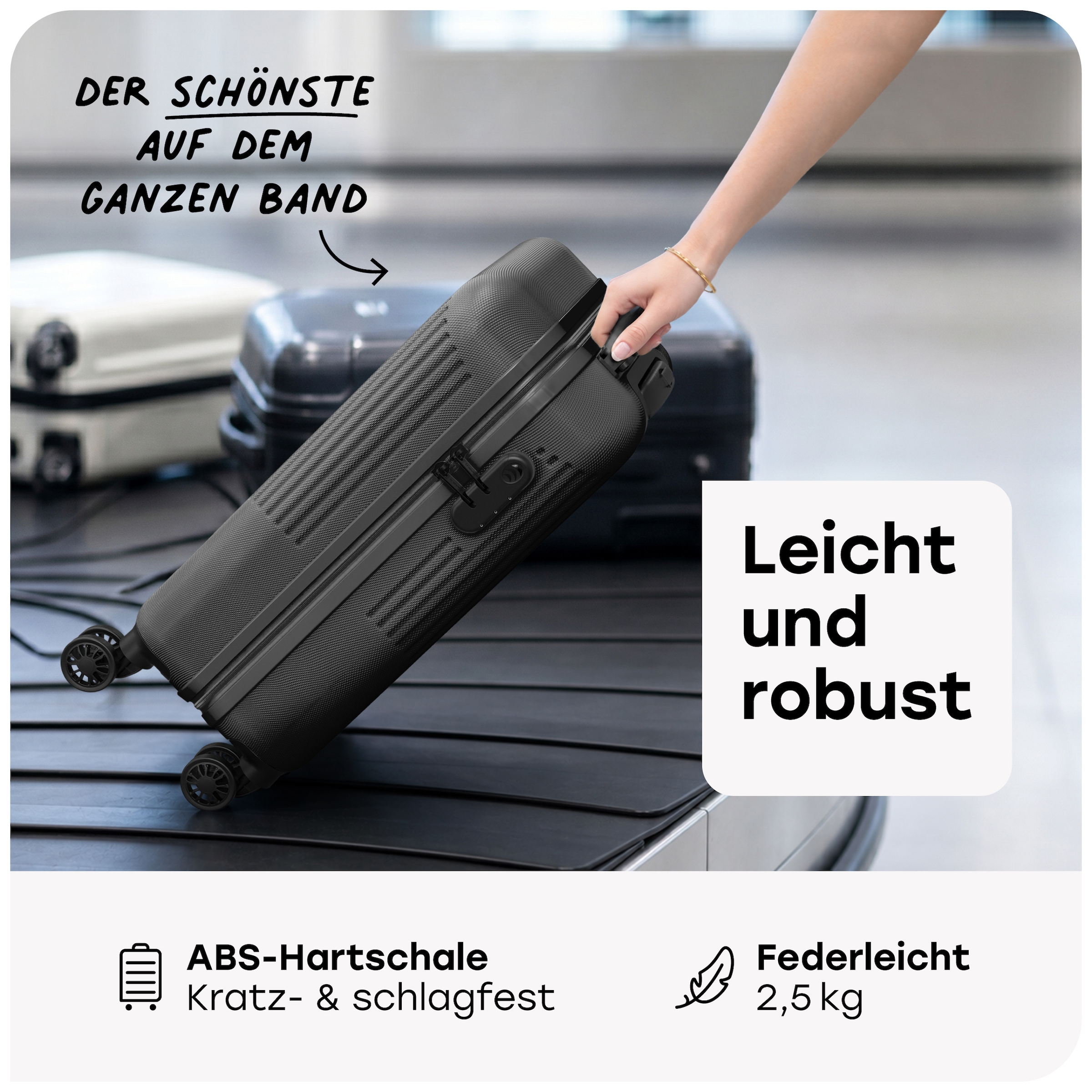 travelite Hartschalen-Trolley »BALI Reisekoffer Hartschale« 34 l 4 Rollen TSA-Schloss – robustes Reisegepäck