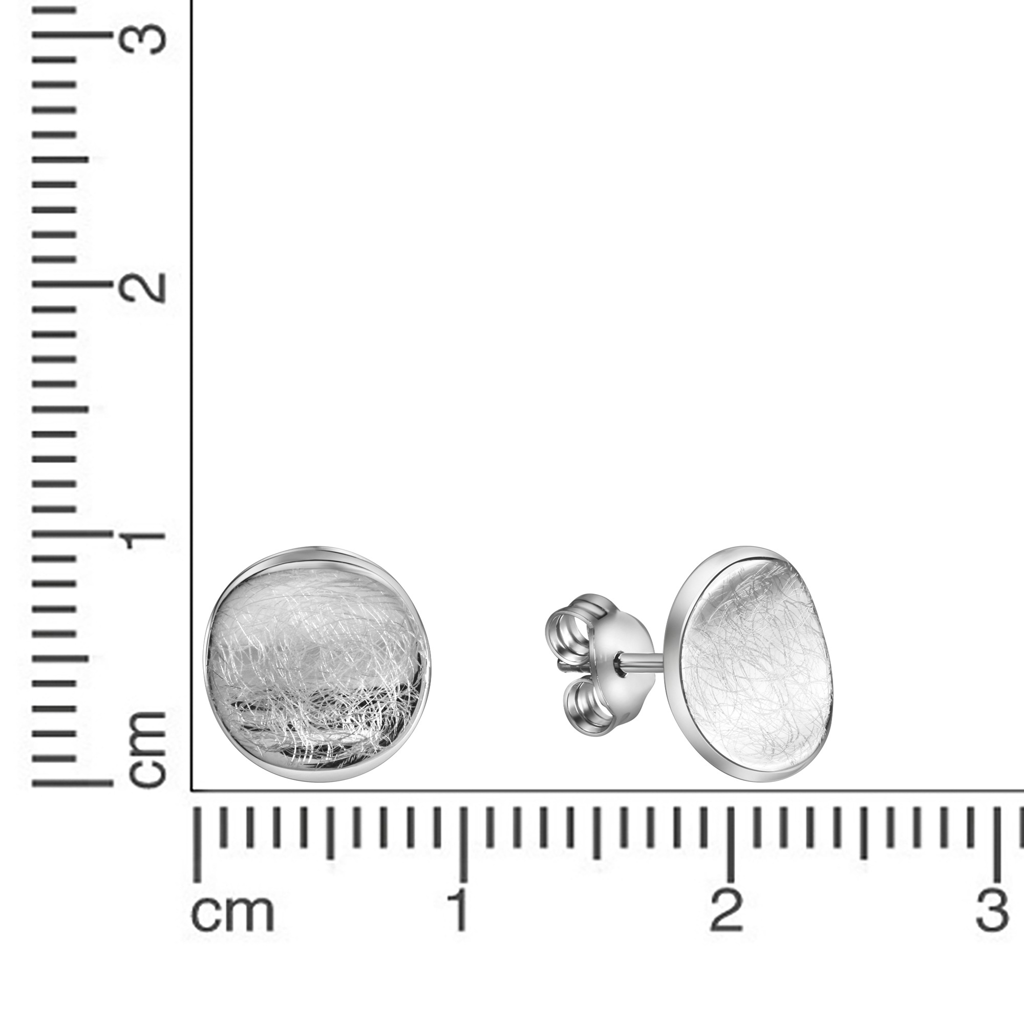 CELESTA Paar Ohrstecker »Silber 925 rhodiniert mit eismatter Oberfläche«