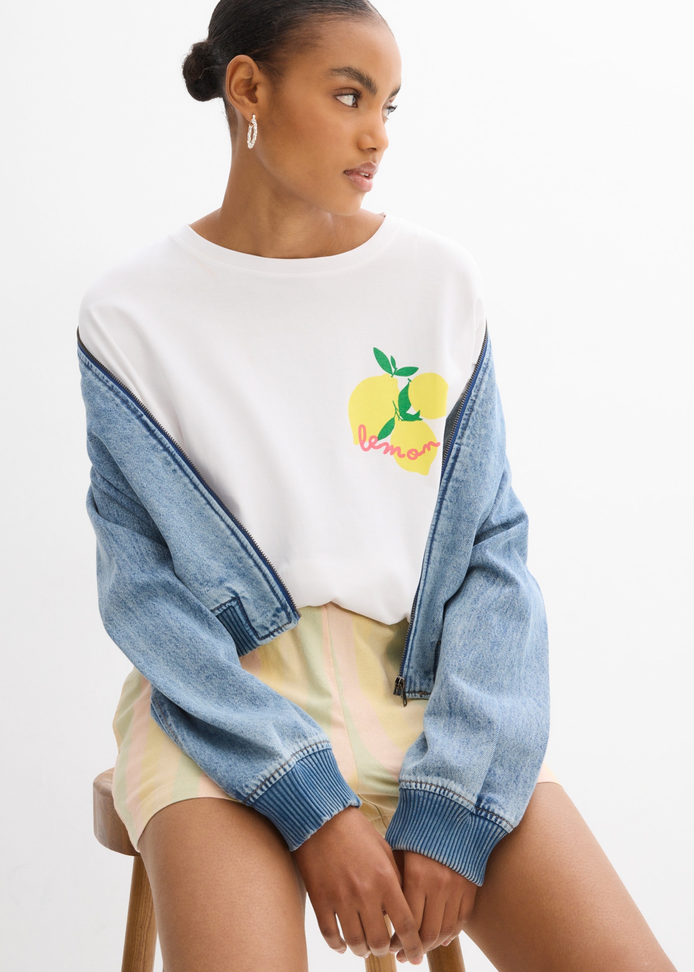bonprix Oversize-Shirt Oversize-Schnitt, aus reiner Baumwolle, mit modernem Print