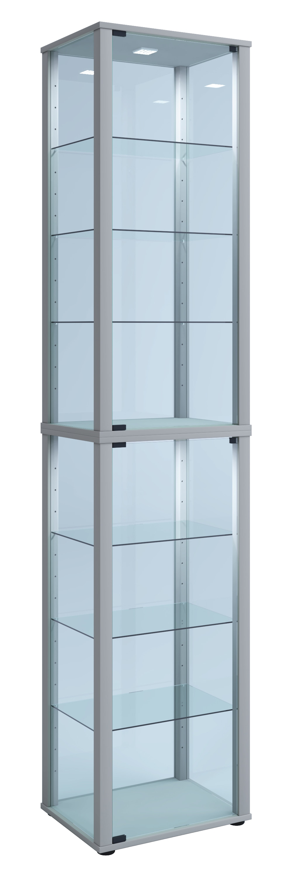 VCM Vitrine »VCM Glasvitrine stehend | Vitrine Glas mit ESG-Sicherheitsglas | Maße ca. H. 227 x B. 50 x T. 38 cm | Standvitrine Glas | Modern und platzsparend | Glas Vitrinenschrank ¿ Kavisa XL«, (1 St.)