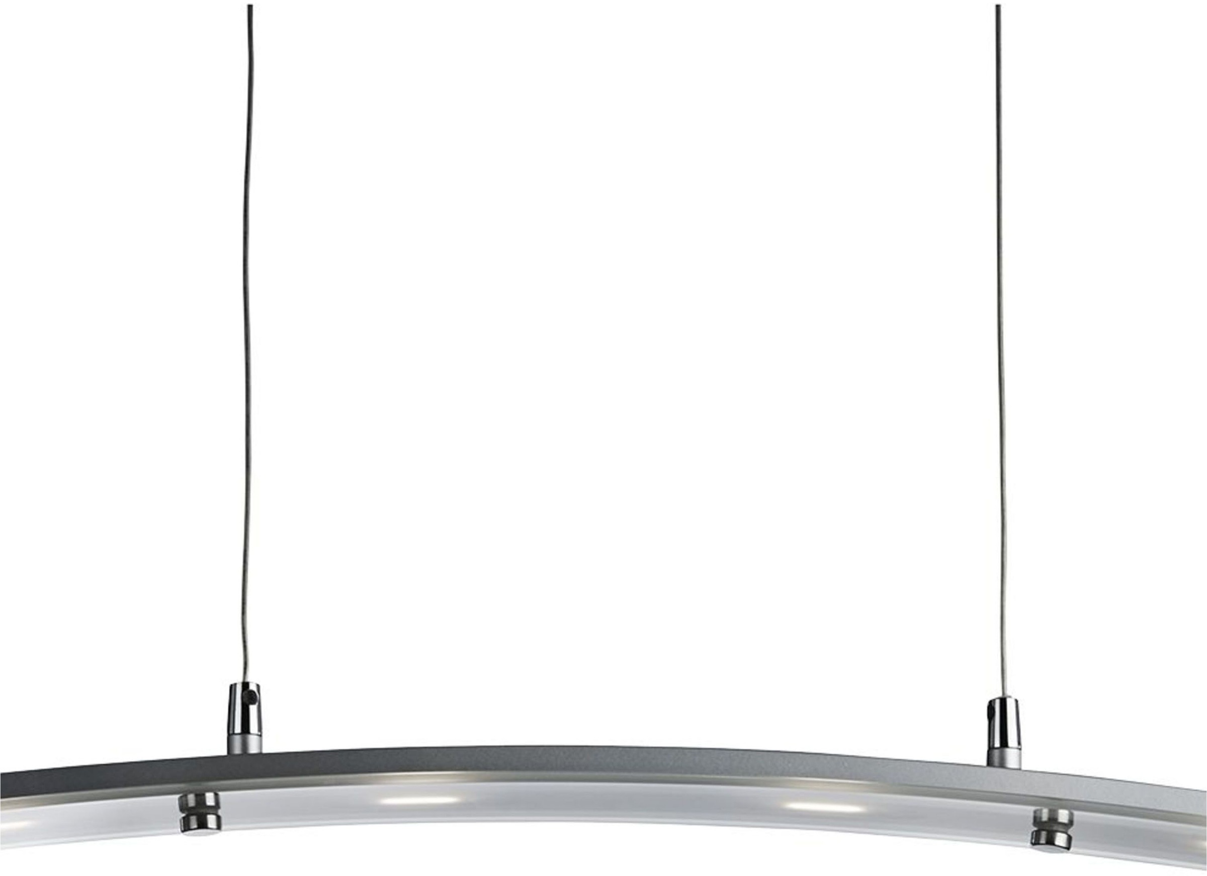 Searchlight Hängeleuchte »Curve 4Lt Pendant - Satin Silver Metal & Frosted Glass« LED-Modul 1 Stk. Warmweiß