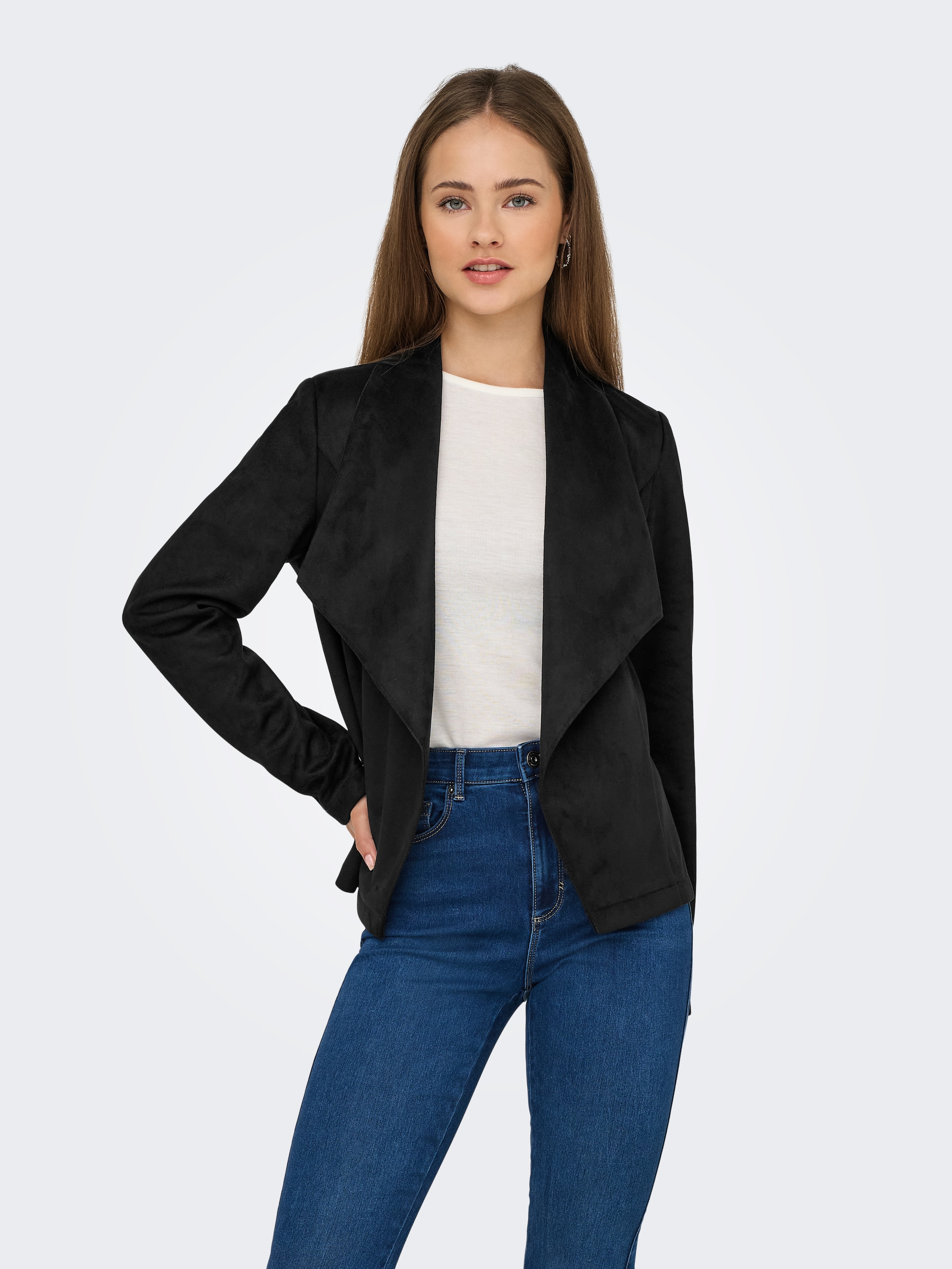 ONLY Kurzjacke "ONLJOLINE FAUX SUEDE DRAPY JACKET OTW" in Wildleder Optik günstig online kaufen