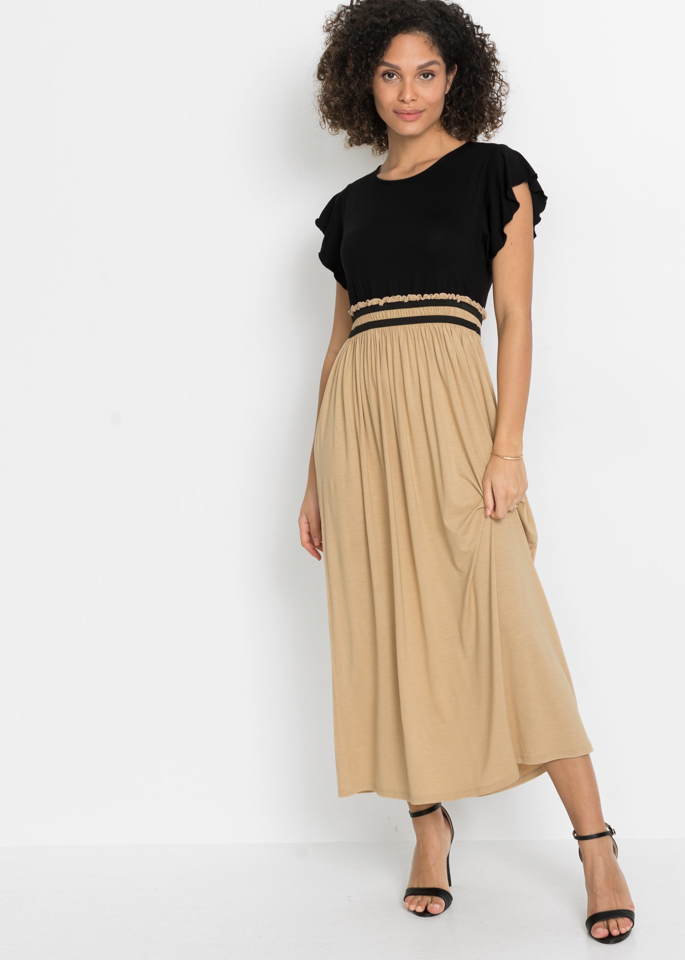 bonprix Jerseykleid 1 tlg. für Frühling und Sommer, aus Viskose und Elasthan, mit kurzem Arm