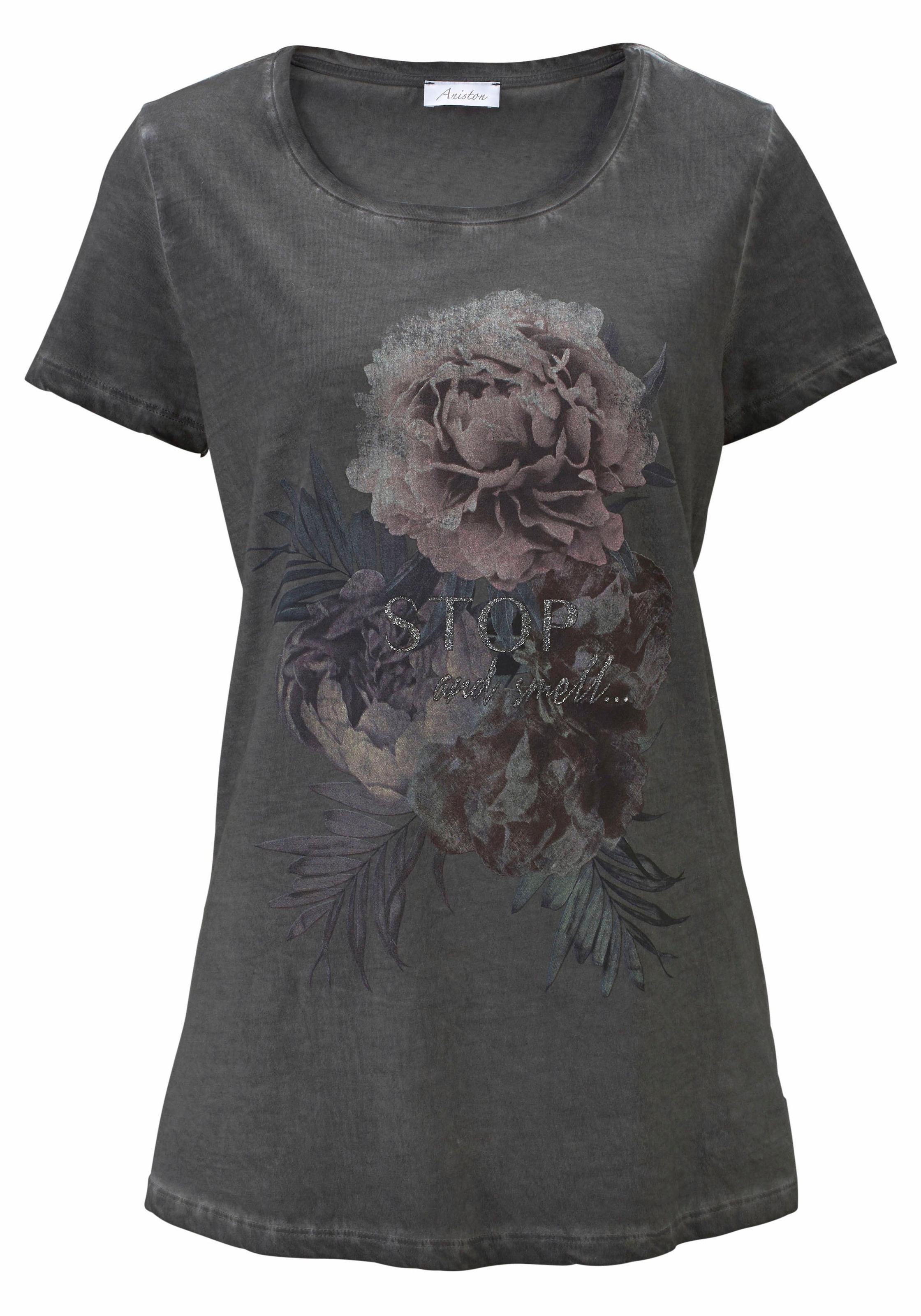 T-Shirt, bestellen online dyed-Waschung BAUR CASUAL Aniston Oil mit |