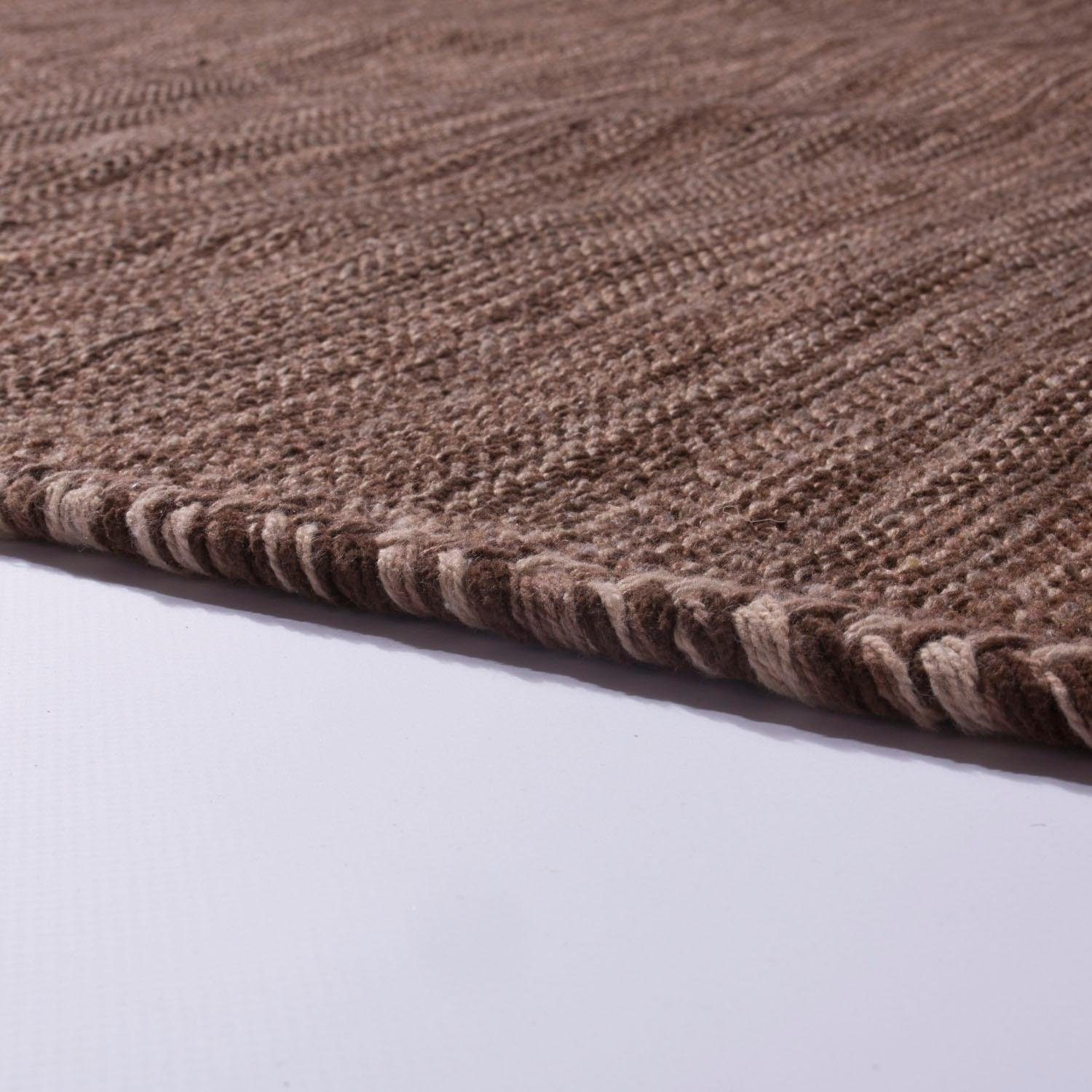 Paco Home Teppich »Kilim 210«, rechteckig, 12 mm Höhe, Handgwebt, Flachgewebe, reine Baumwolle, handgewebt, Uni Farben