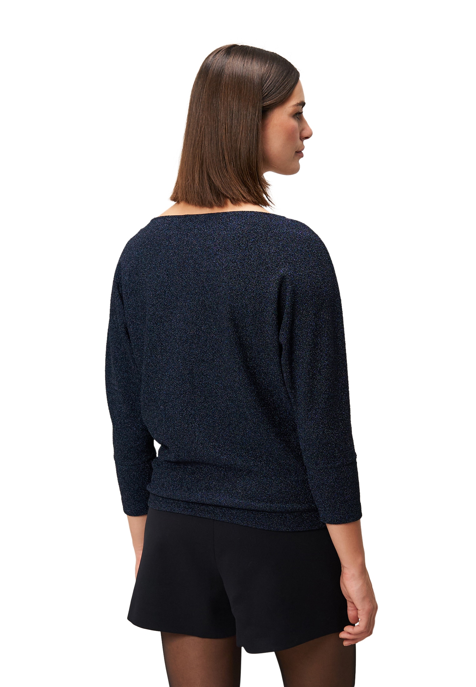 Zero Kurzarmshirt »Damen Glitzershirt mit U-Boot Ausschnitt« 1 Stk. tlg. Plain/ohne Details