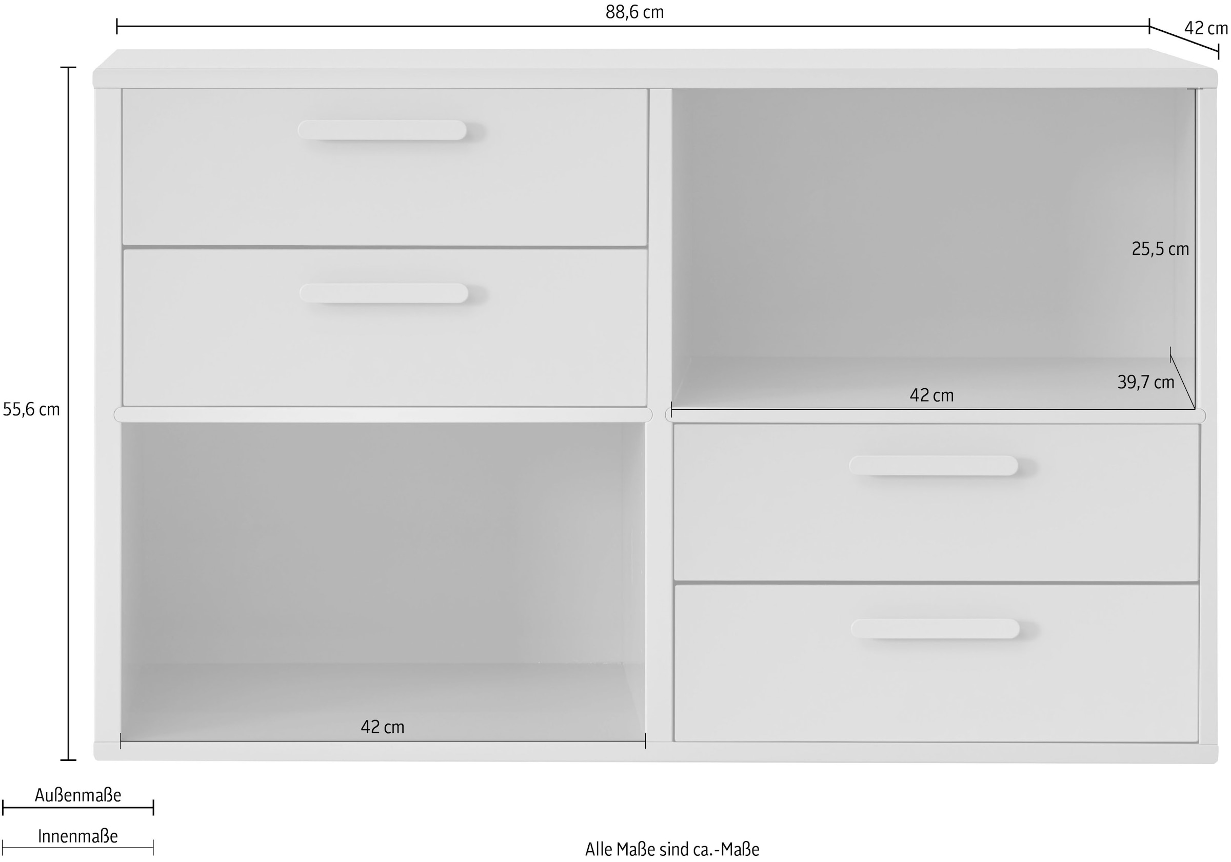 »Keep Regal kaufen Furniture Möbelserie mit Schubladen, Hammel Breite BAUR 4 88,6 flexible by Hammel«, | cm,
