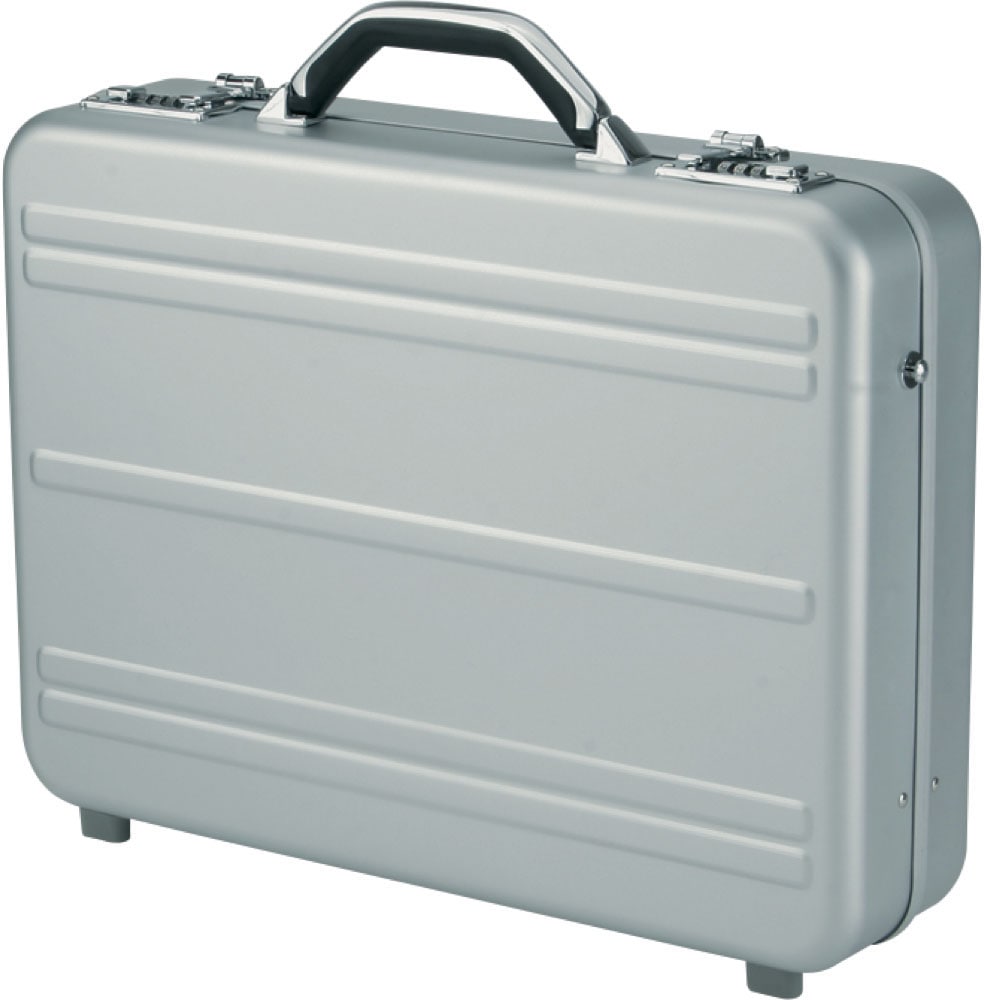 fixbag Business-Koffer "Aluminiumkoffer Attaché, silberfarben", 0 St. Rollen, mit Laptopfach