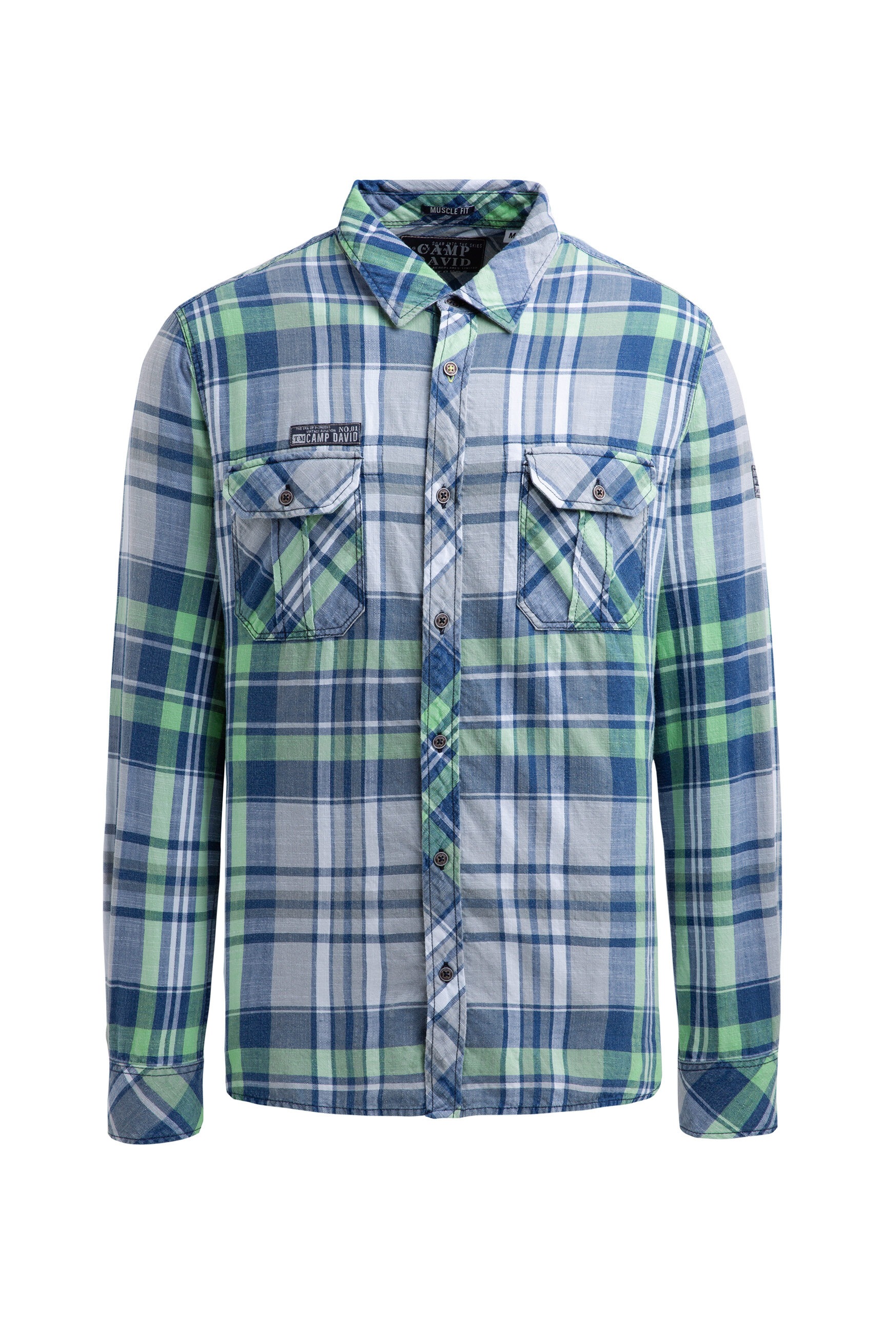 CAMP DAVID Langarmhemd mit Klappentaschen