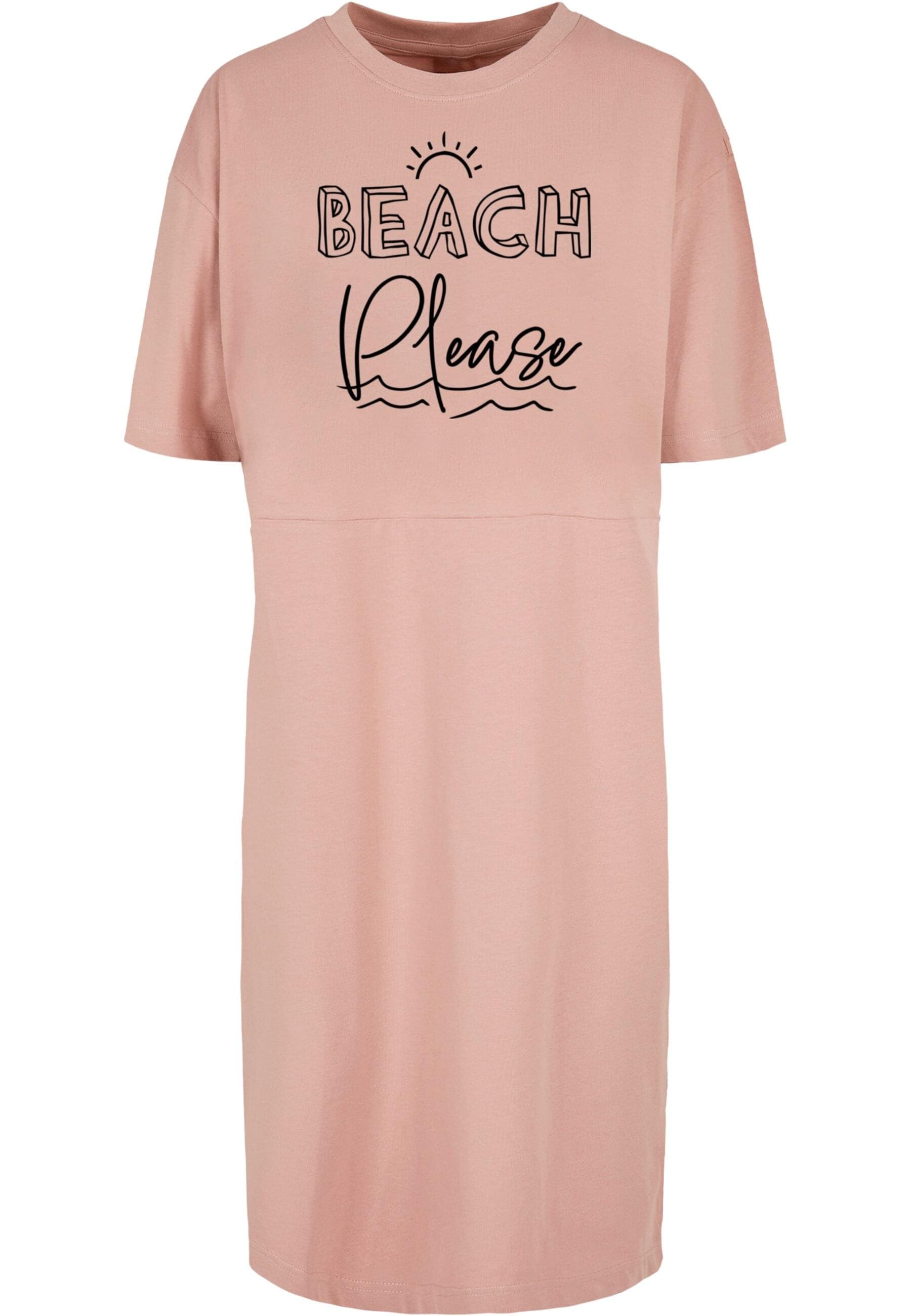 Merchcode Shirtkleid "Merchcode Damen Ladies Beach Please Oversized Slit Tee Dress", (1 tlg.)