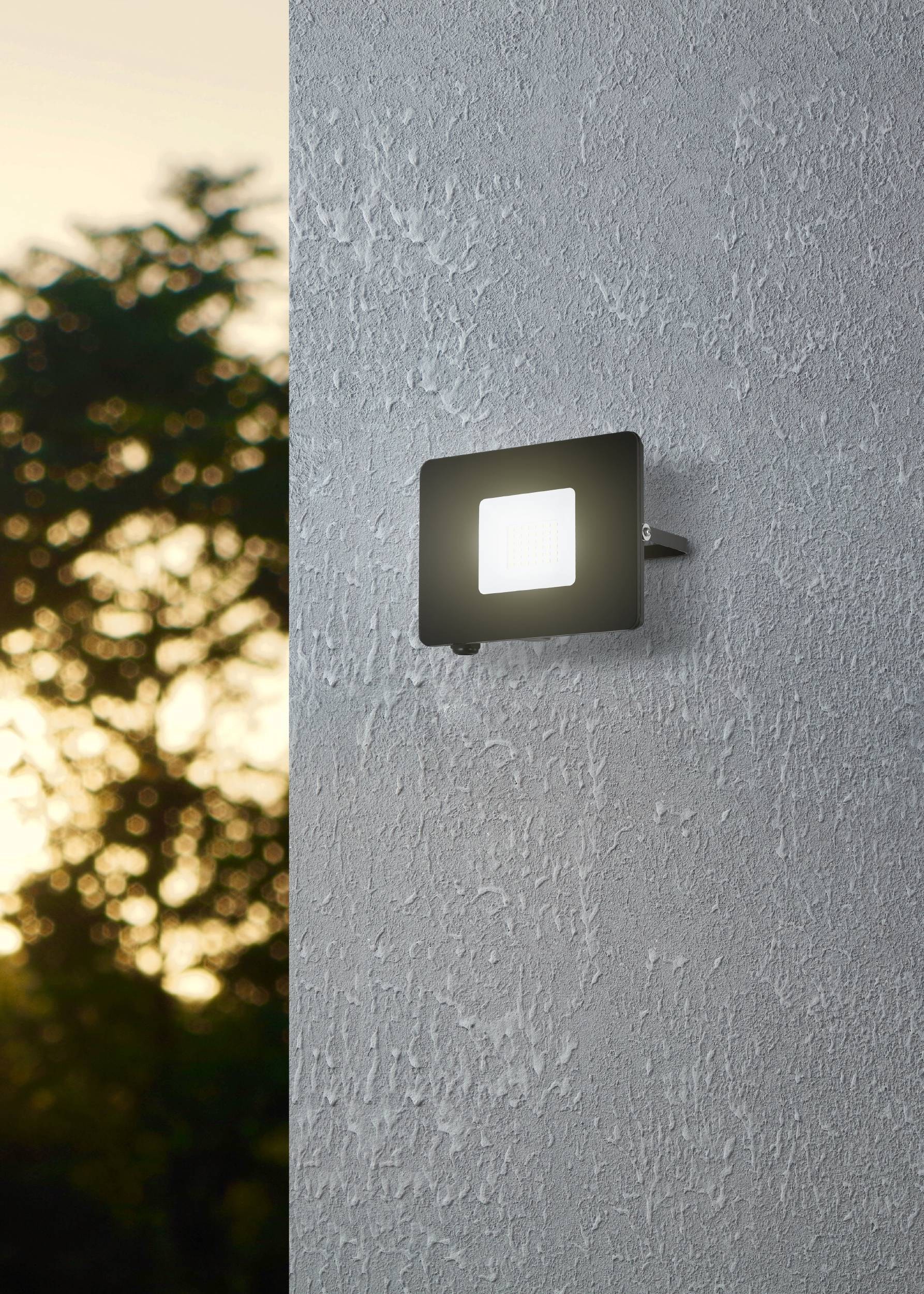 EGLO Wandleuchte »Faedo 3, Außen-Strahler, Außenleuchte, Wandstrahler, IP65, Lampe« LED-Modul 1 Stk. Kaltweiß Wand-/Deckenleuchte - L17,5 x H13,5 x AL3 cm - schwarz - 31W inkl.