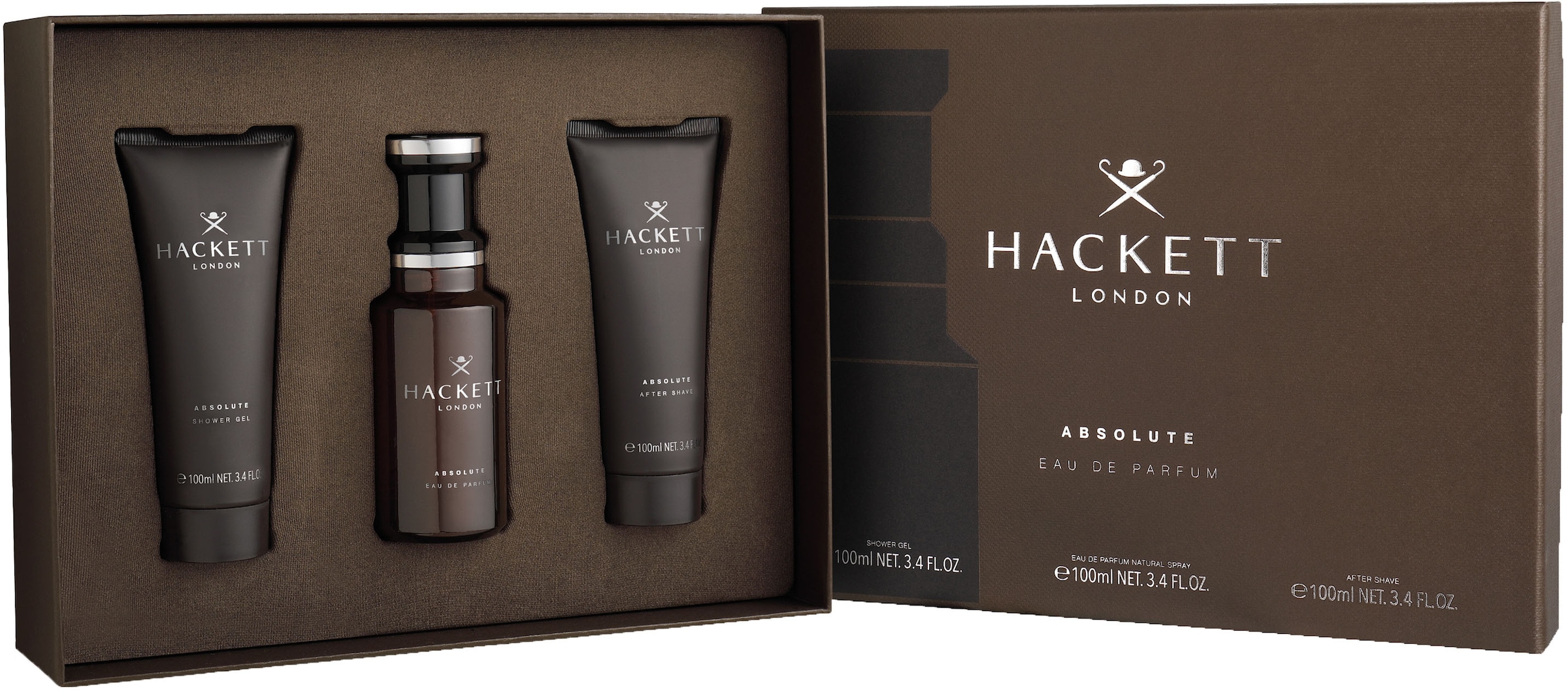 Hackett London Duft-Set »HACKETT ESSENTIAL Gift Set 100ml EdP + SG 100ml + Pen Spray 10ml«, (Set, 3 tlg.)