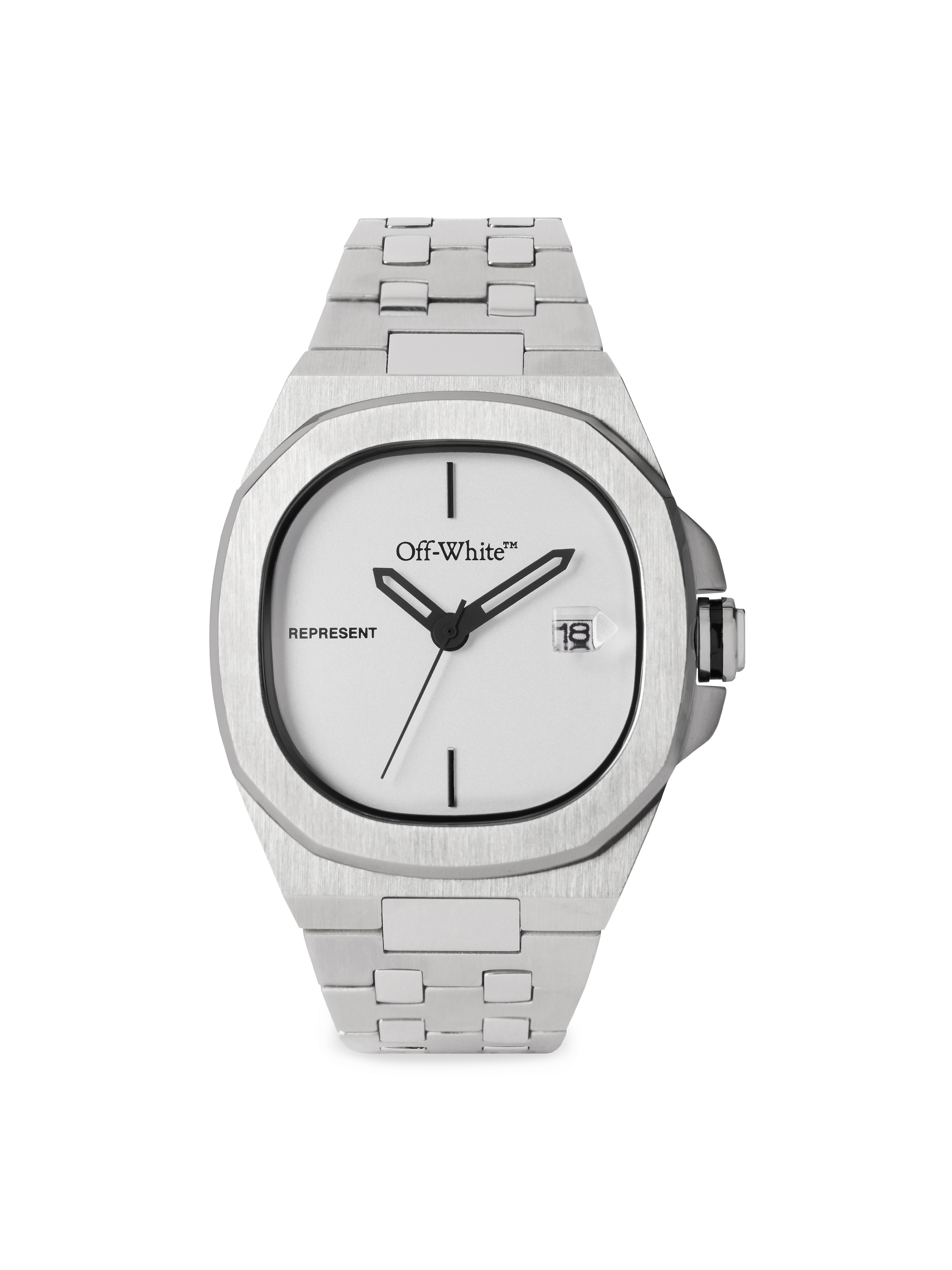 OFF-WHITE Quarzuhr »OBJECT« Armbanduhr, Herrenuhr, Edelstahlarmband, analog, Tag