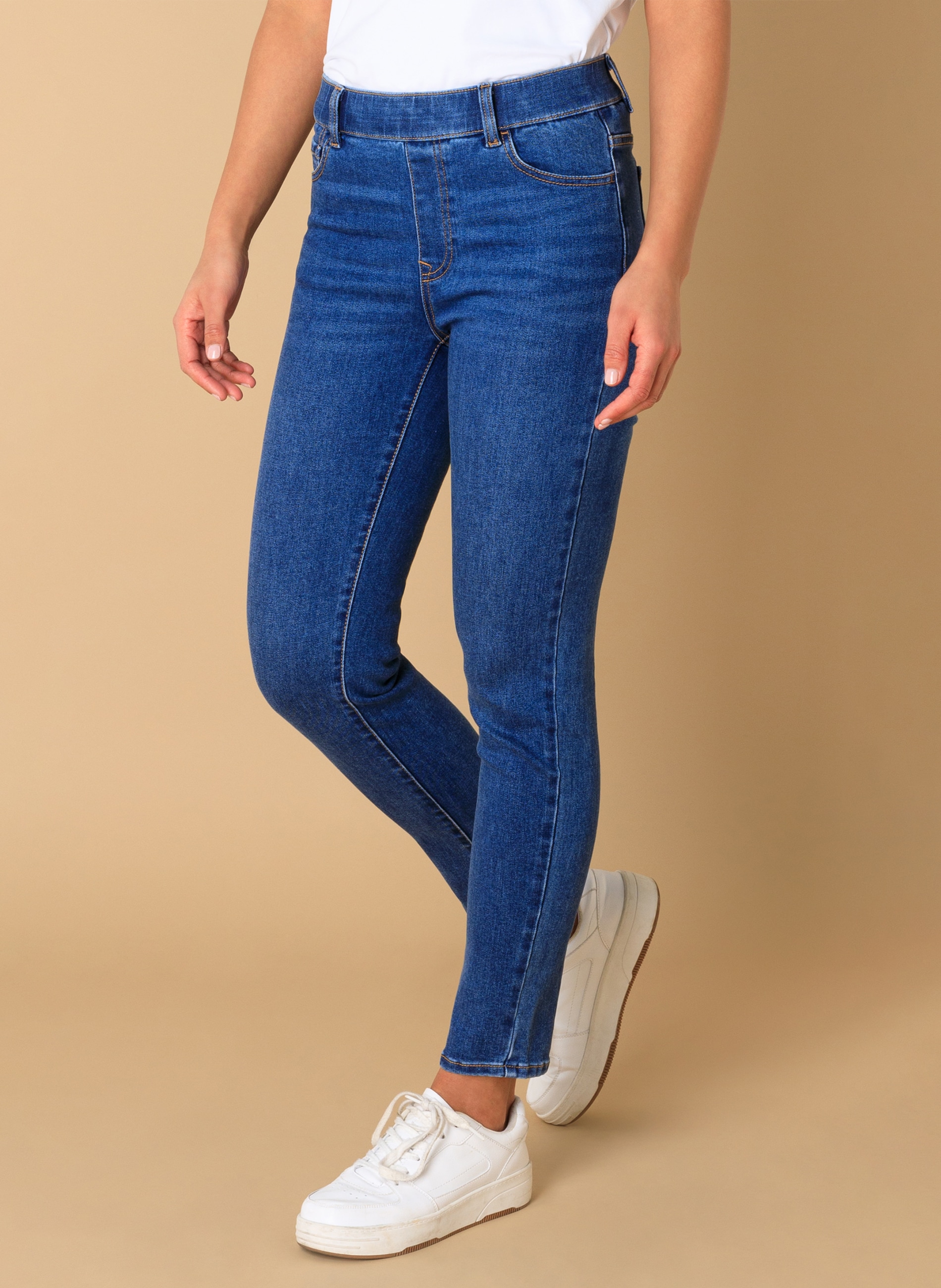Base Level Jeggings "Anabel", in blauer Waschung und mit Stretch günstig online kaufen