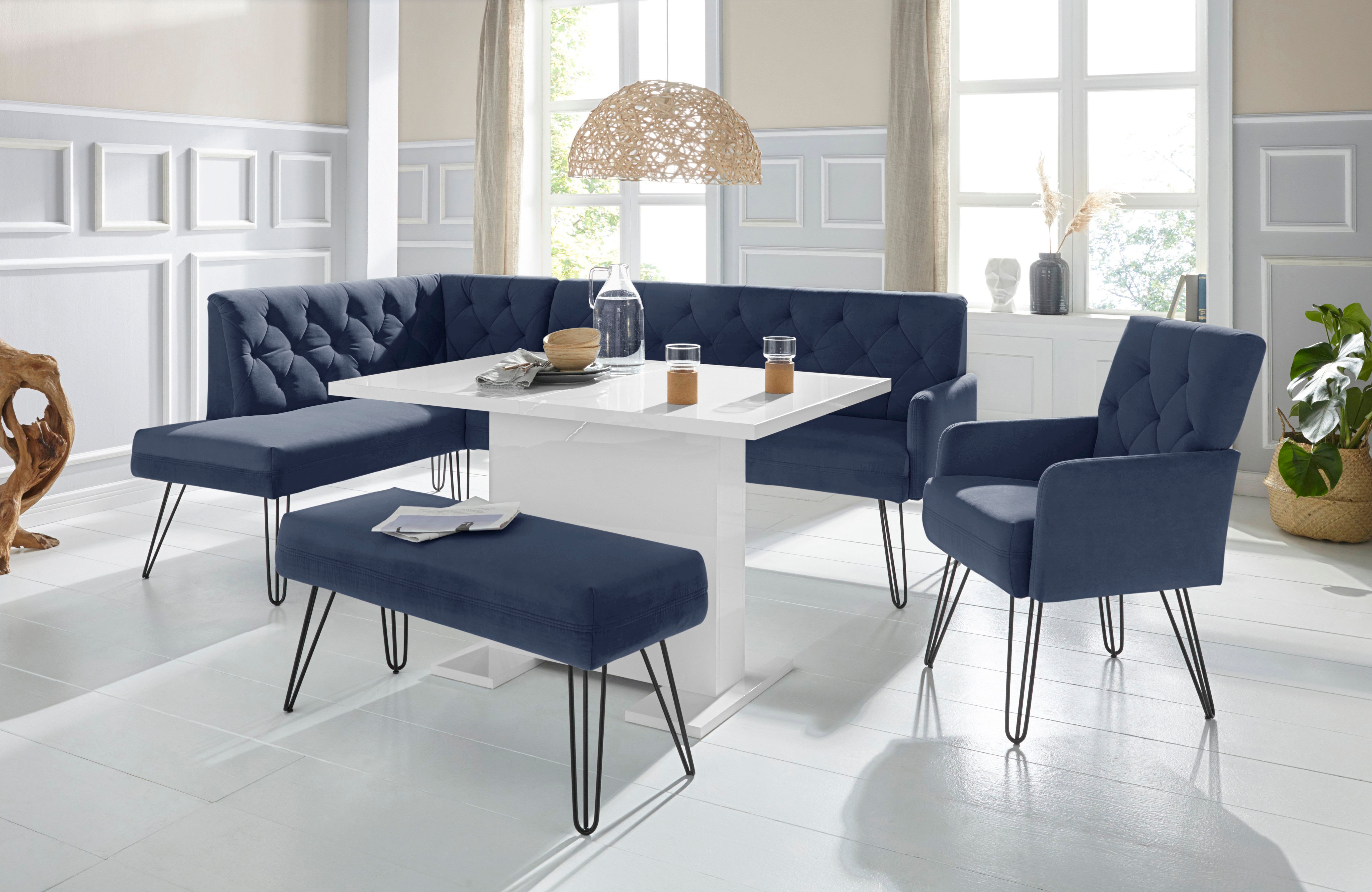 exxpo - sofa fashion "Doppio, Chesterfield Optik, komfortabel und bequem, hohe Designfüße" Frei im Raum stellbar