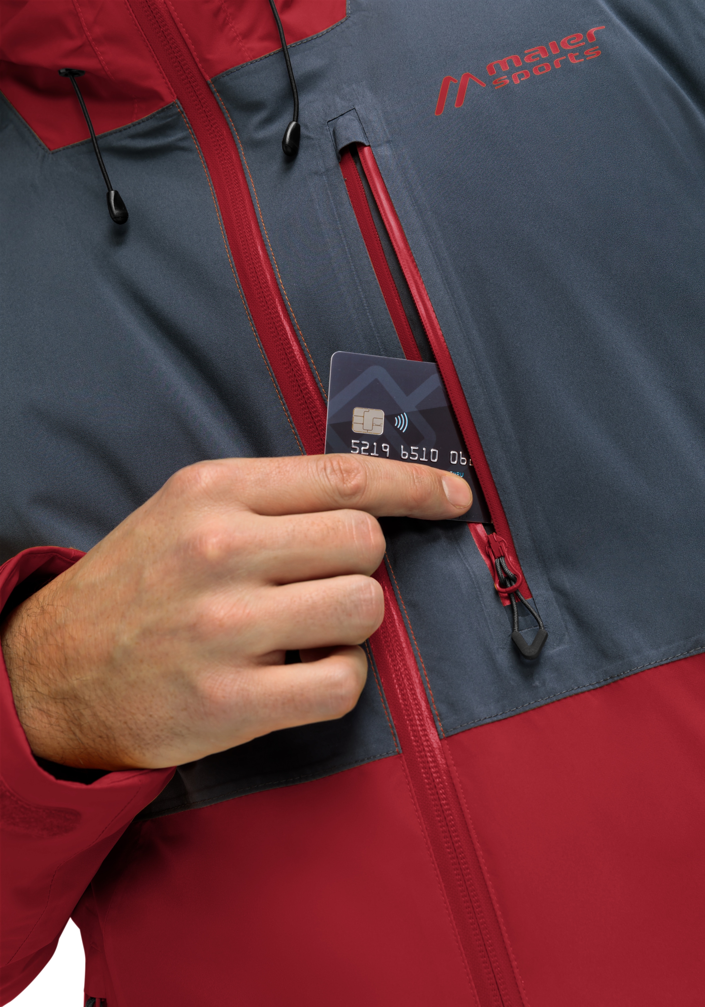 Maier Sports Funktionsjacke »Metor Move M« Herren Outdoorjacke, wasserdicht, RV-Taschen, Kapuze