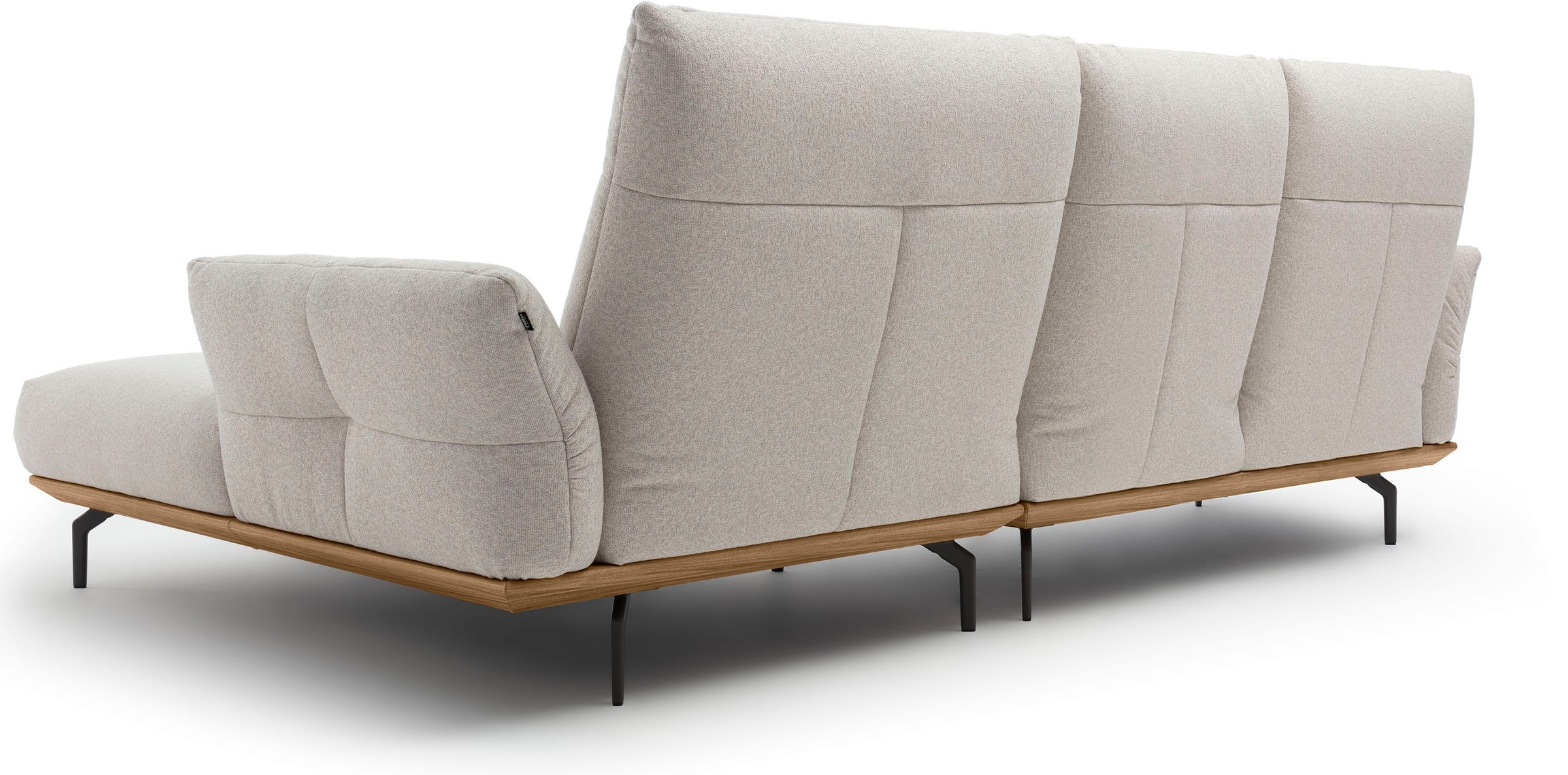 Creation BY ROLF BENZ Ecksofa »CR.460«, Sockel in Nussbaum, Winkelfüße in Umbragrau, Breite 298 cm