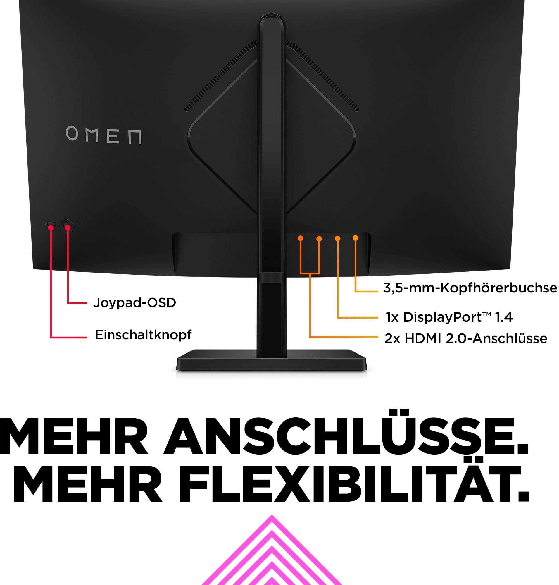 HP Curved-Gaming-Monitor »OMEN 32c (HSD-0158-A)«, 80 cm/32 Zoll, 2560 x 1440 px, QHD, 1 ms Reaktionszeit, 165 Hz