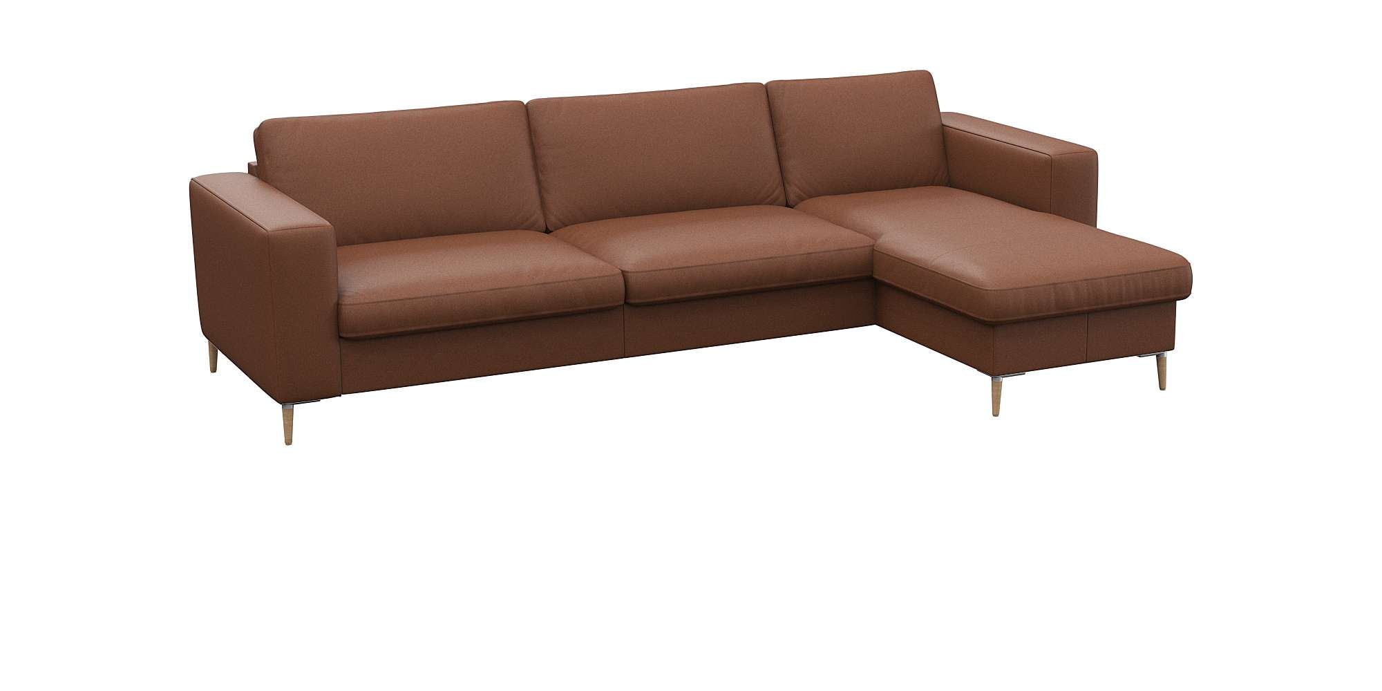 FLEXLUX Ecksofa »Fiore, super Sitzkomfort durch Kaltschaum im Sitz, L-Form«, breite Armlehnen, Kaltschaum, Füße Alu+ Eiche