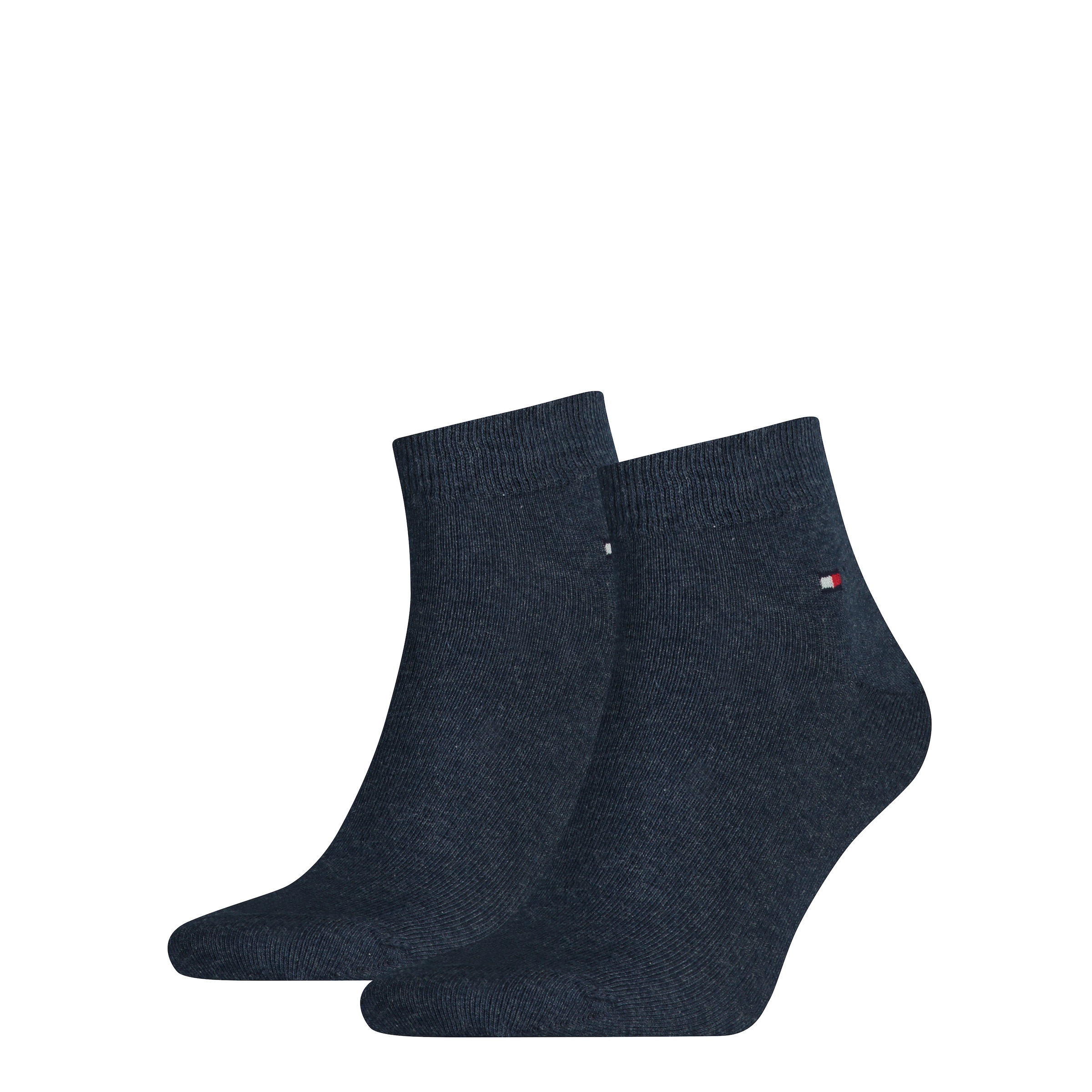 Tommy Hilfiger Kurzsocken "TH MEN QUARTER 2P" 2 Paar, weicher, elastischer Rippenbund, klassisches Tommy Hilfiger Logo