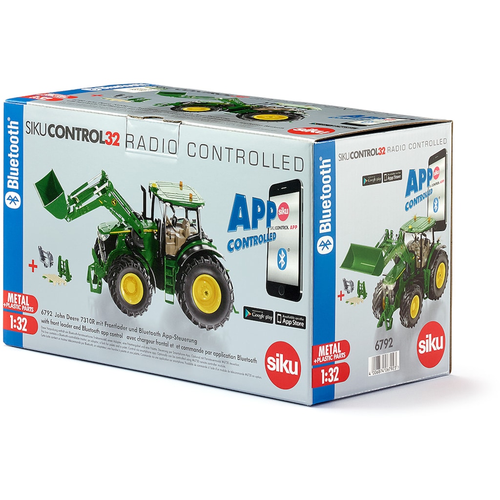 Siku RC-Traktor »SIKU Control, John Deere 7310R mit Frontlader (6792)«, inkl. Bluetooth App-Steuerung