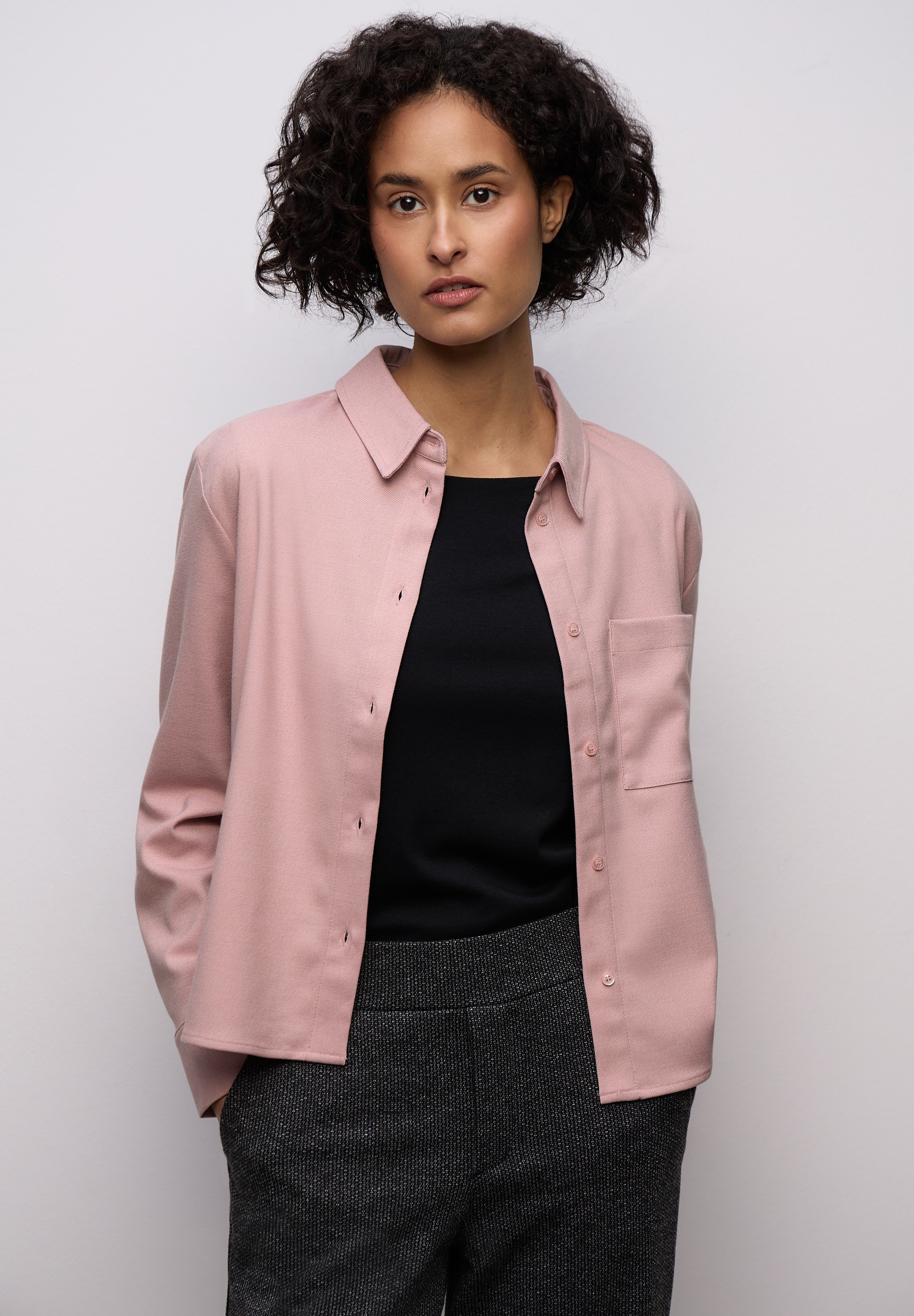 STREET ONE Langarmbluse im Melange Look günstig online kaufen