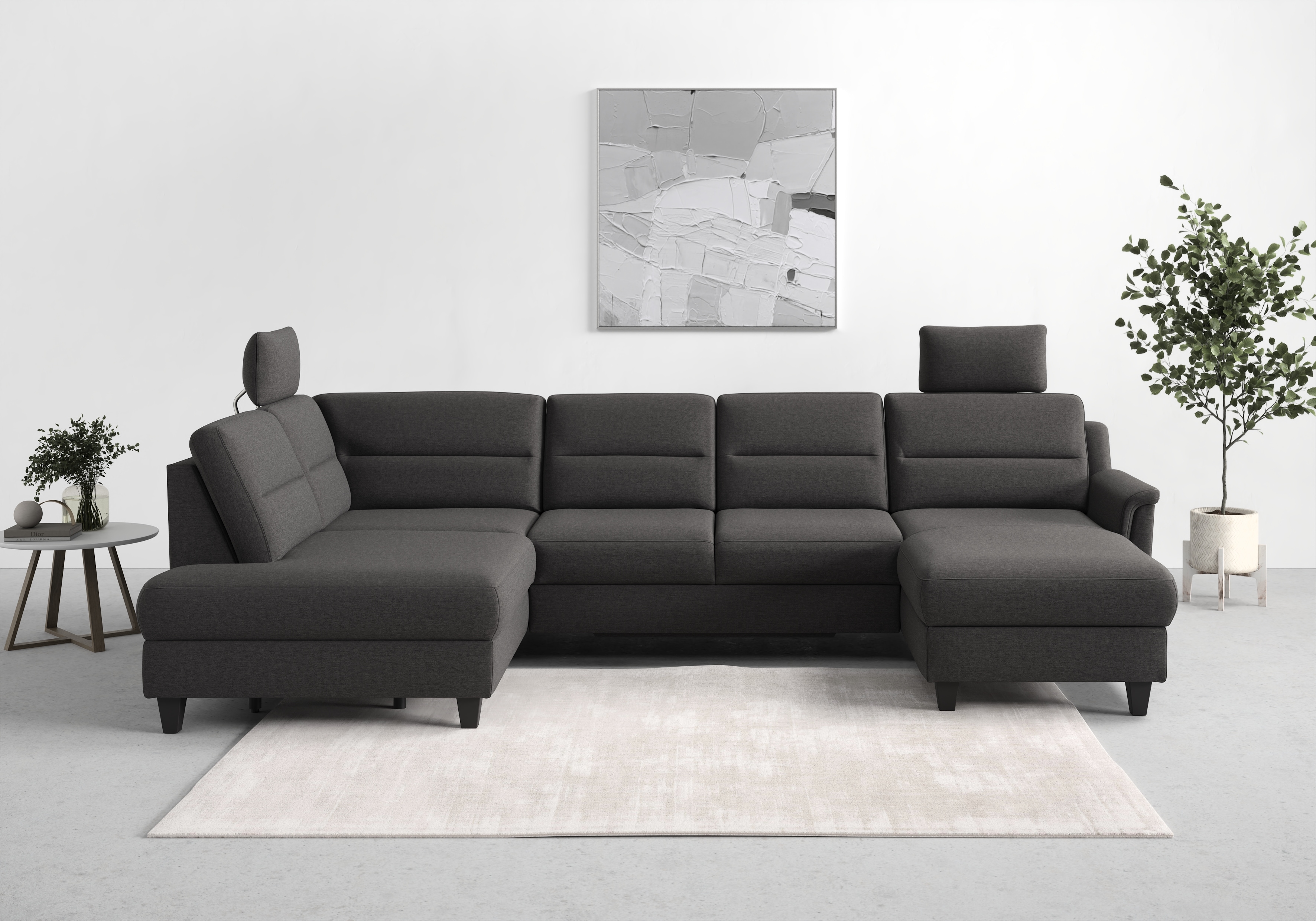sit&more Wohnlandschaft "Farö U-Form" inklusive Federkern, wahlweise mit Schlaffunktion und Bettkasten