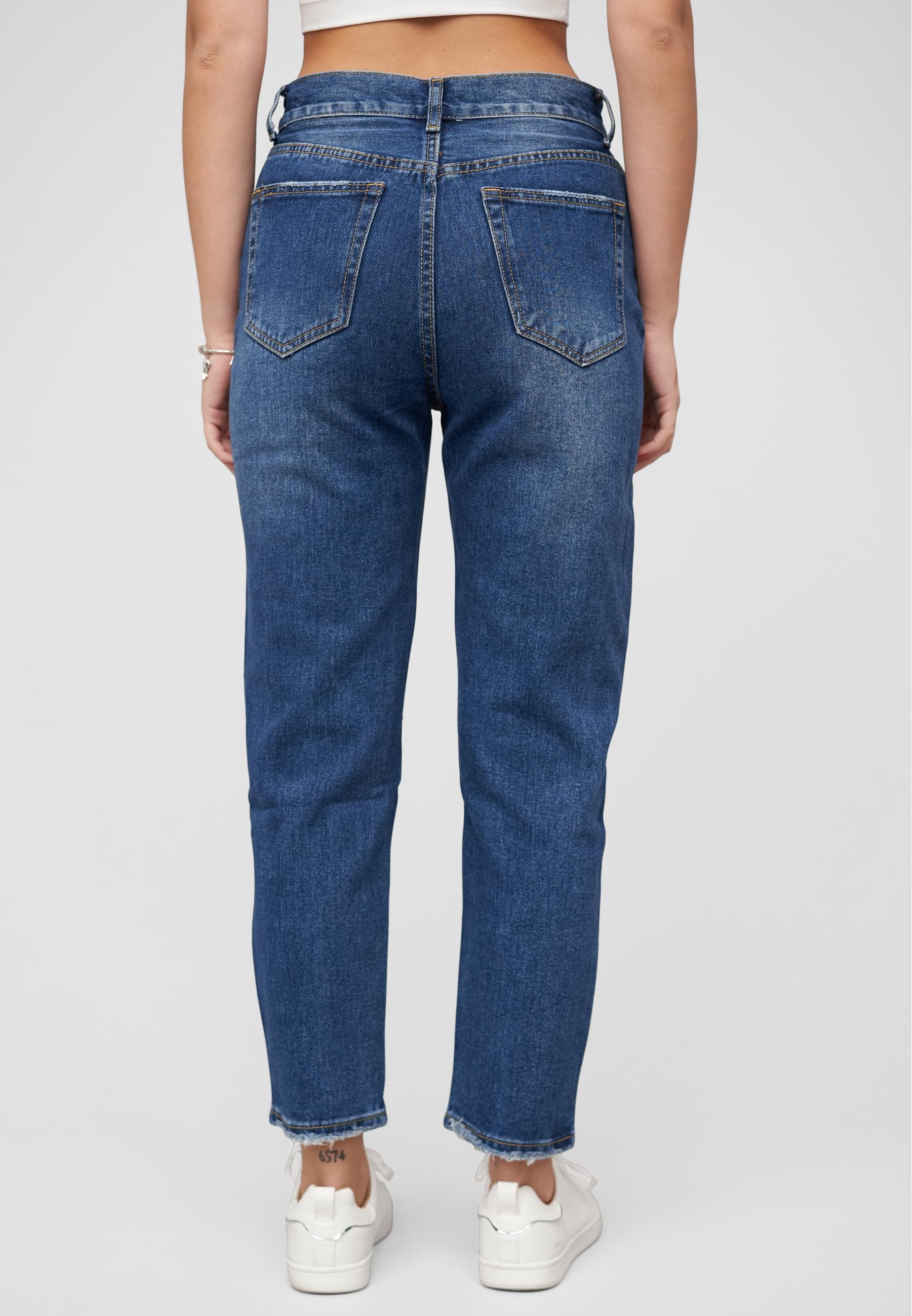 CLOUD 5IVE Bequeme Jeans »CLOUD 5IVE High-Waist Boyfriend Destroyed Jeans Hose 5-Pockets«