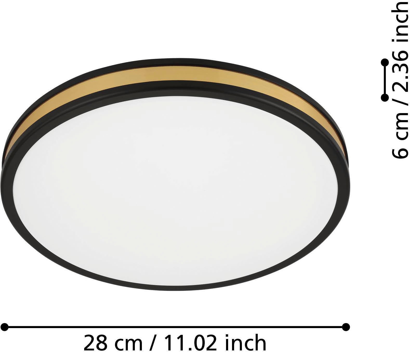 EGLO Deckenleuchte »Pescaito Deckenleuchte, Wohnzimmerlampe, Stahl und Kunststoff, Lampe« LED-Modul 1 Stk. Warmweiß