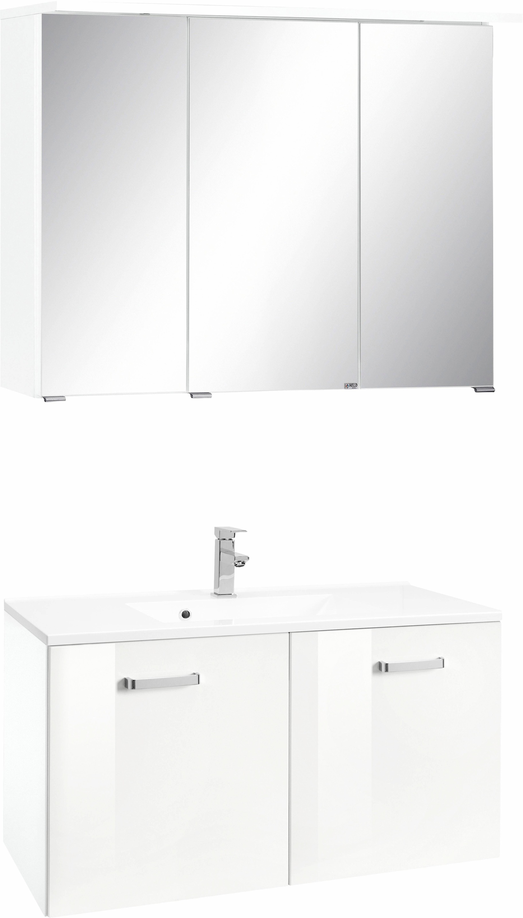 welltime Badmöbel-Set "Ravenna" 2 Stk. tlg. Breite 90 cm, Spiegelschrank un günstig online kaufen