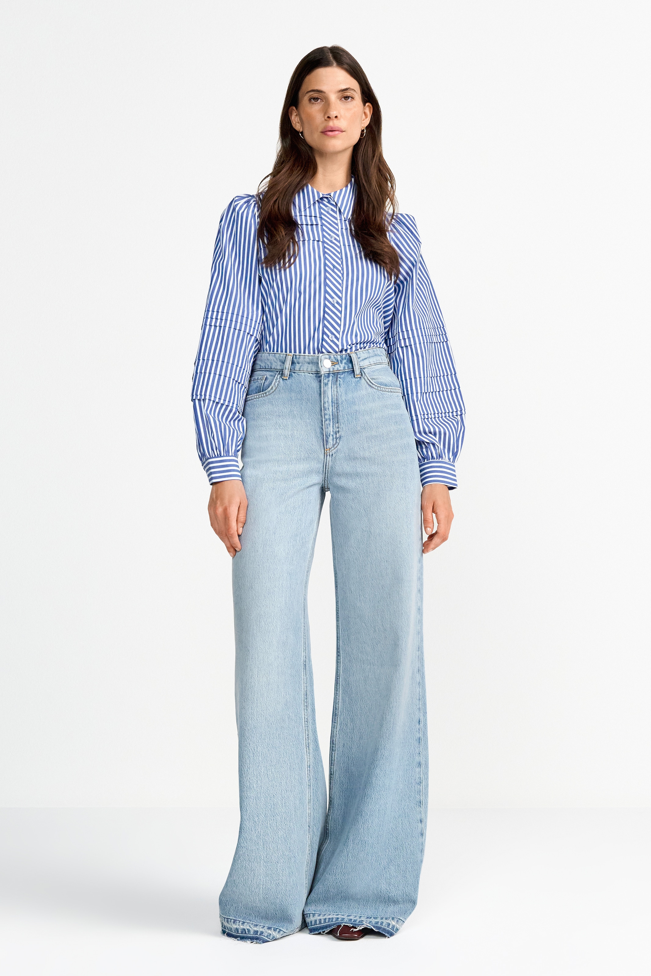 RICHROYAL Weite Jeans, High Waist, leichter Used-Look