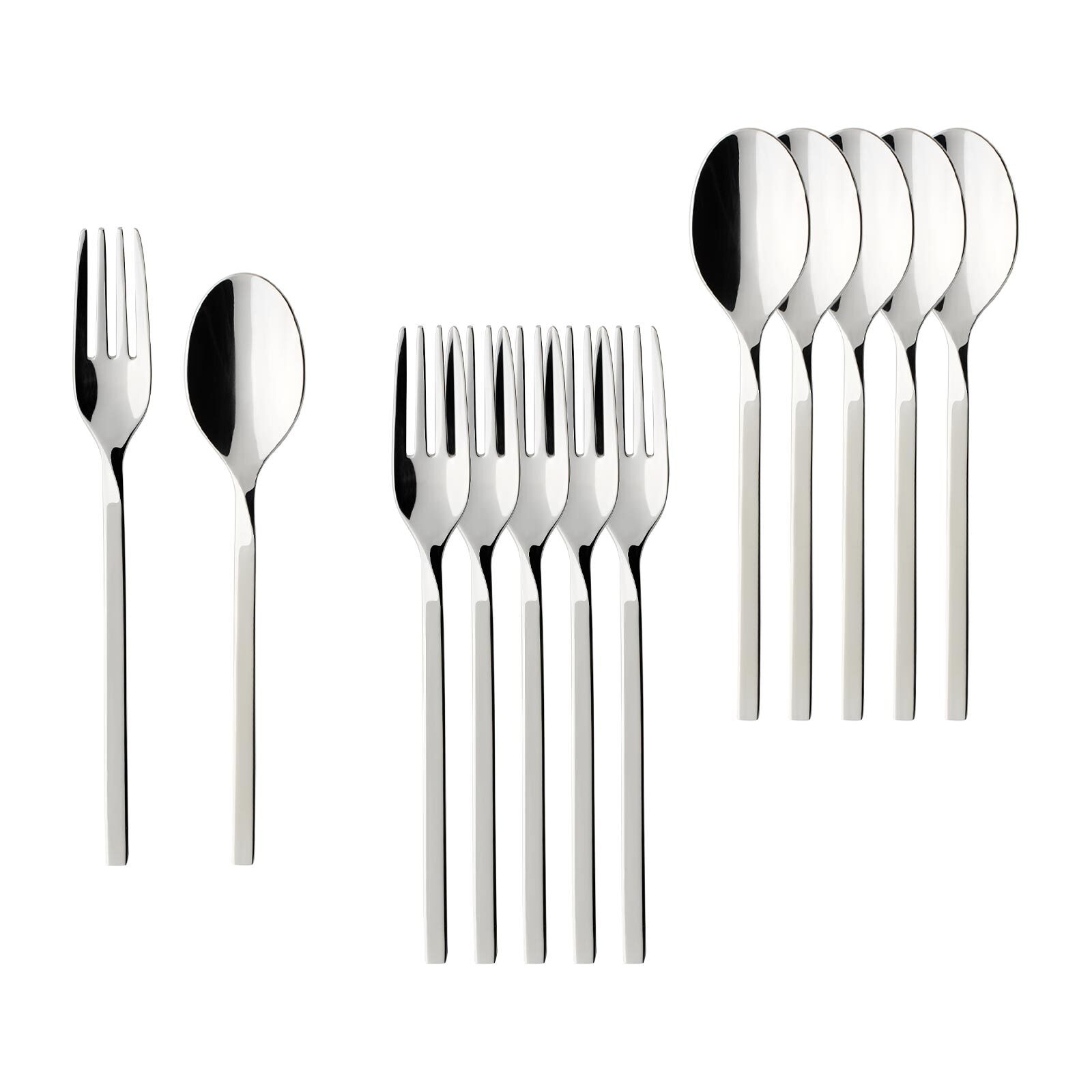 Villeroy & Boch Besteck-Set "Kaffeebesteck Bundle NewWave 12er Set edelstahl" Spülmaschinenfest