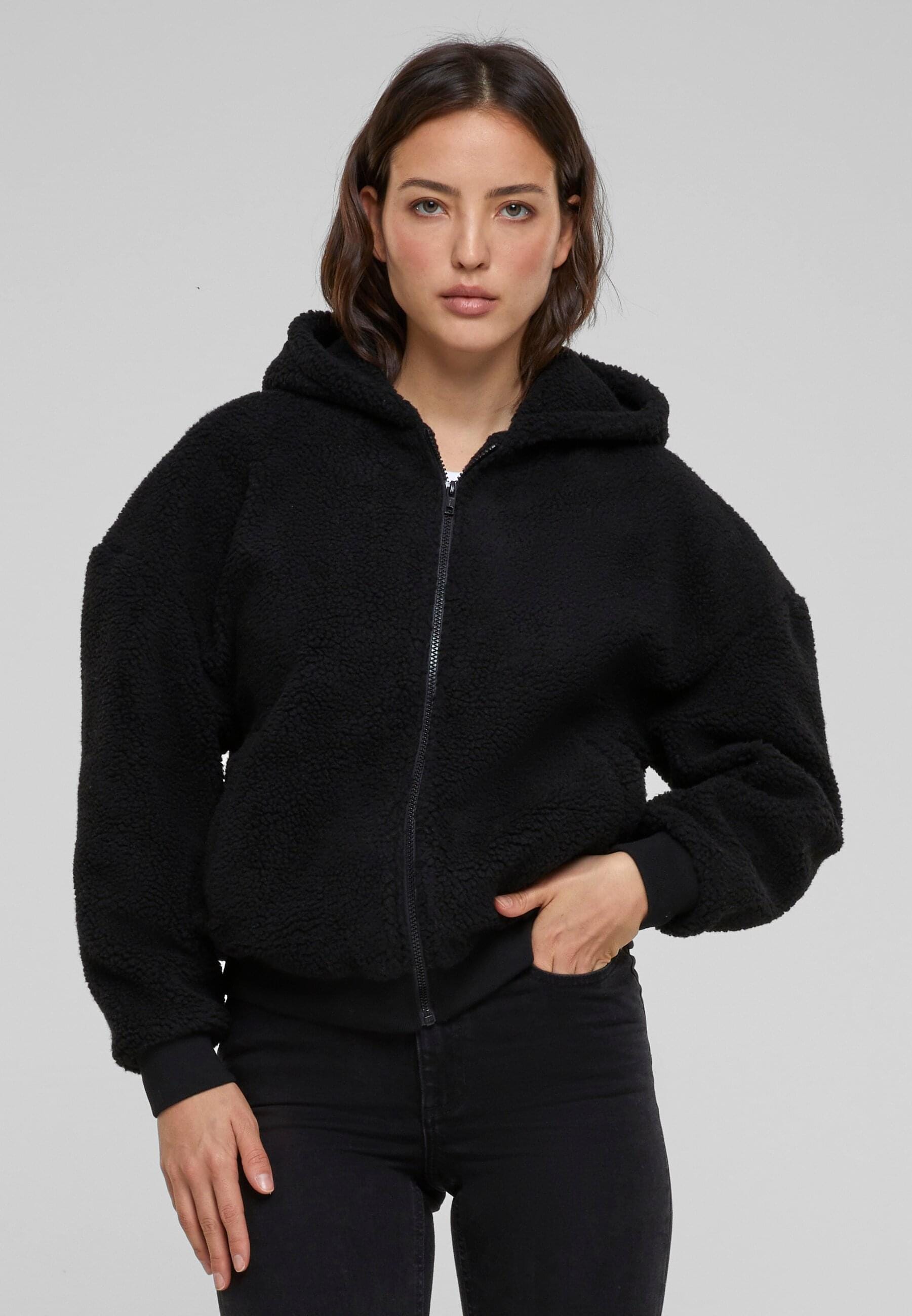 URBAN CLASSICS Sweatjacke »Urban Classics Damen Ladies Oversized Sherpa Zip Hoody«