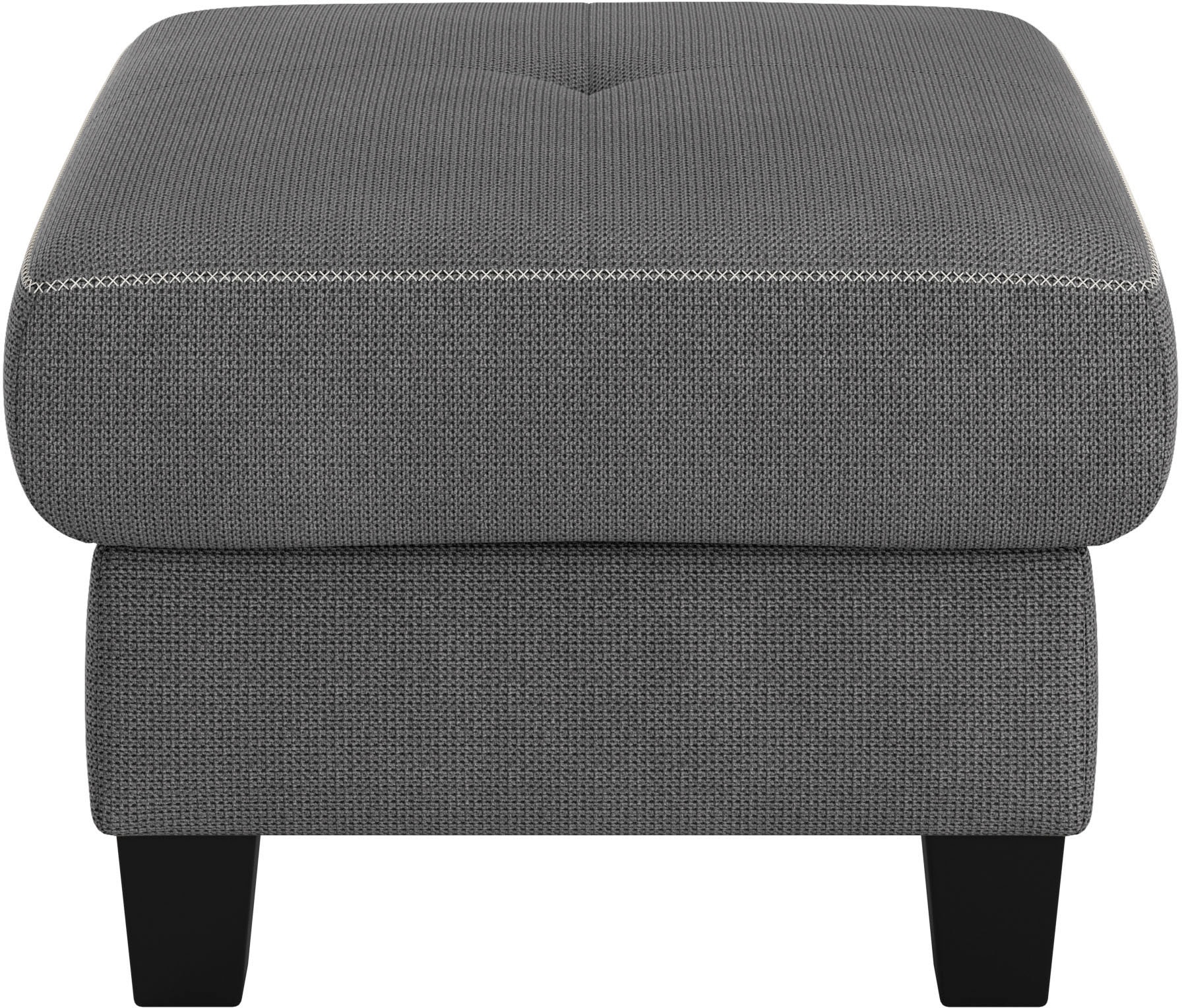 Places of Style Polsterhocker »Varese«, Kreuznaht in beige