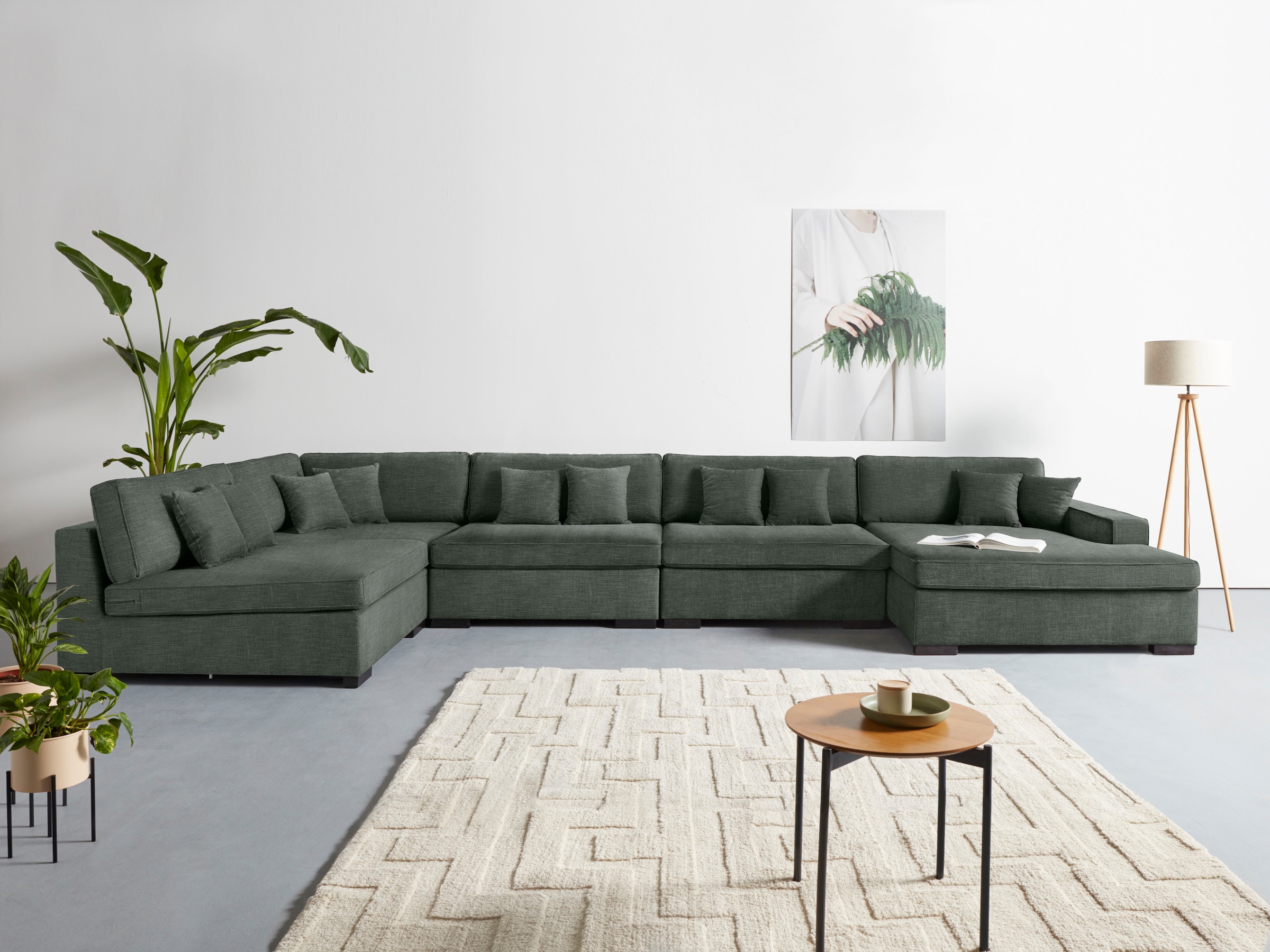 Home affaire Wohnlandschaft "Skara XXL U-Form", Lounge-Sofa XXL mit Federke günstig online kaufen