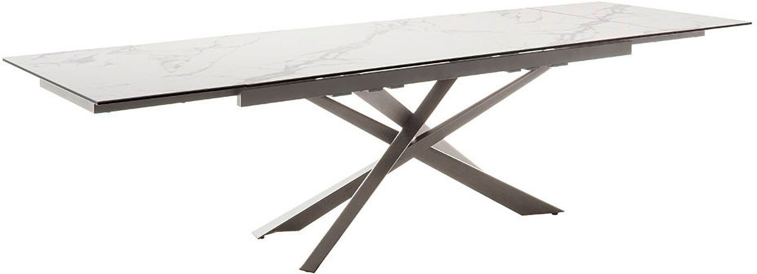MCA furniture Esstisch »TESERO Auszugtisch 200-300 cm«, (Einzelstück), Keramik,Edelstahl,Marmor-Optik,ausziehbar,belastbar 100kg,10-12 Pers.