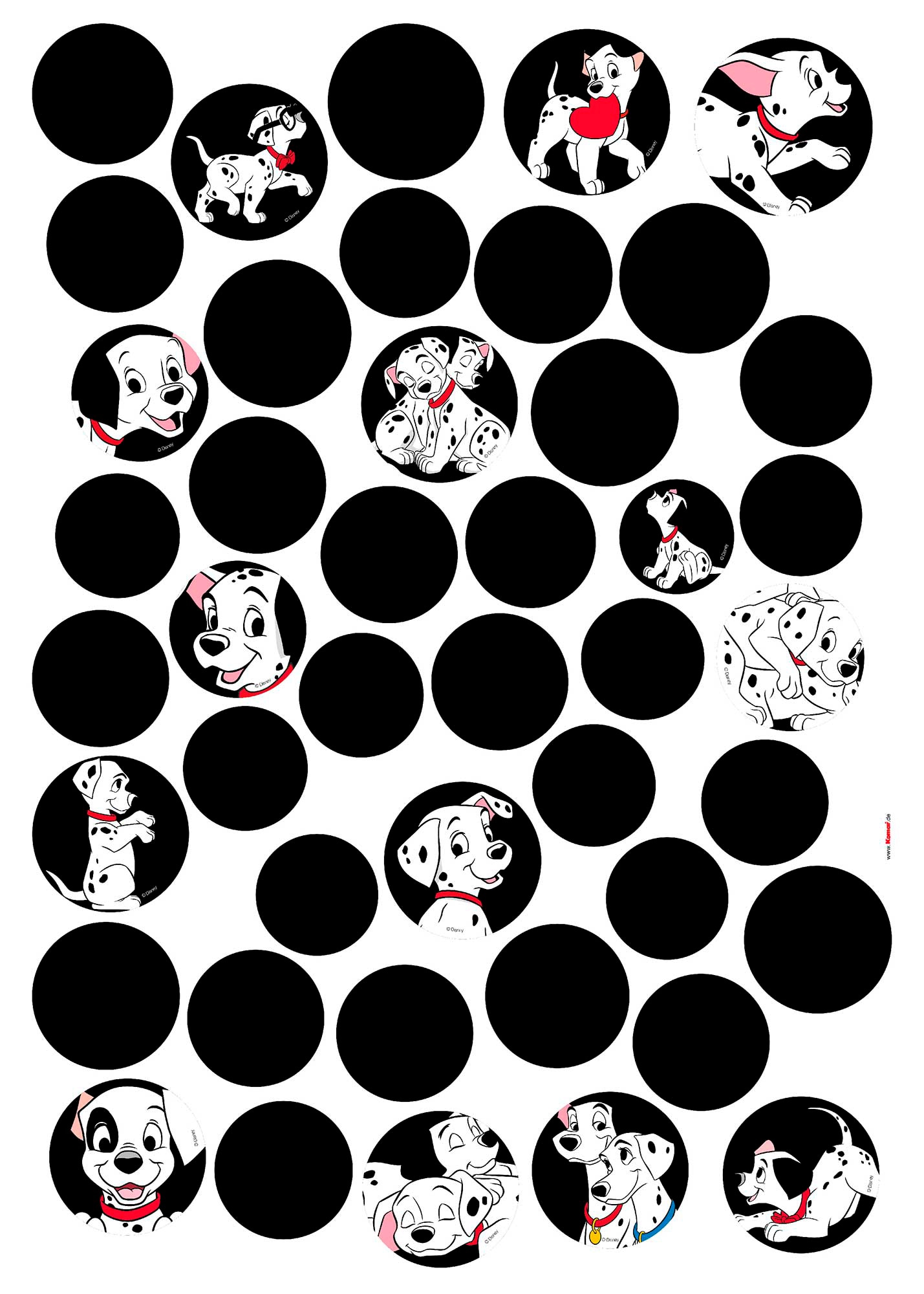 Komar Wandtattoo »101 Dalmatiner Dots«, (44 St.), 50x70 cm (Breite x Höhe),  selbstklebendes Wandtattoo | BAUR